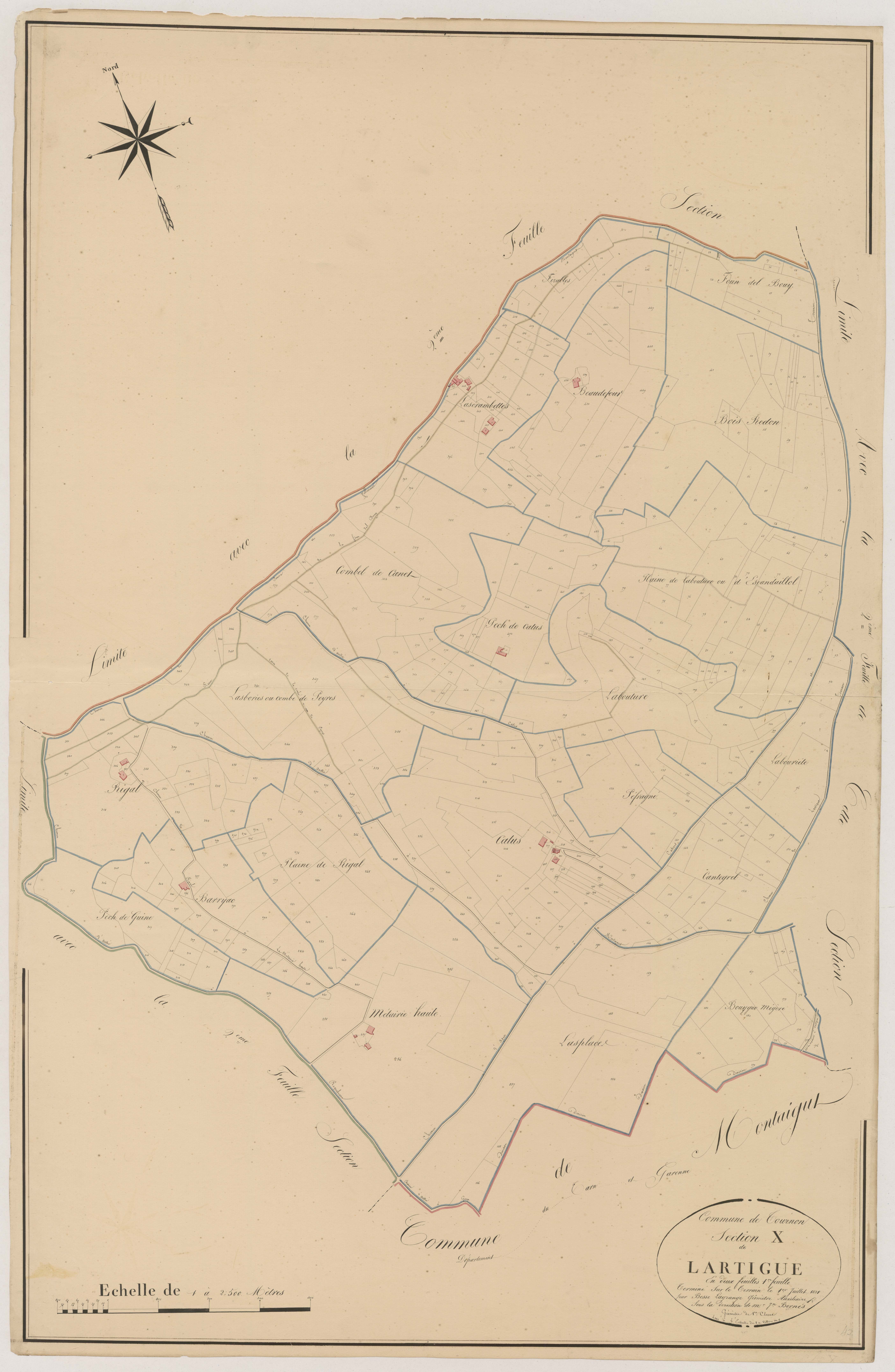 Plan napoléonien, atlas-X1 Lartigue, Tournon-d’Agenais