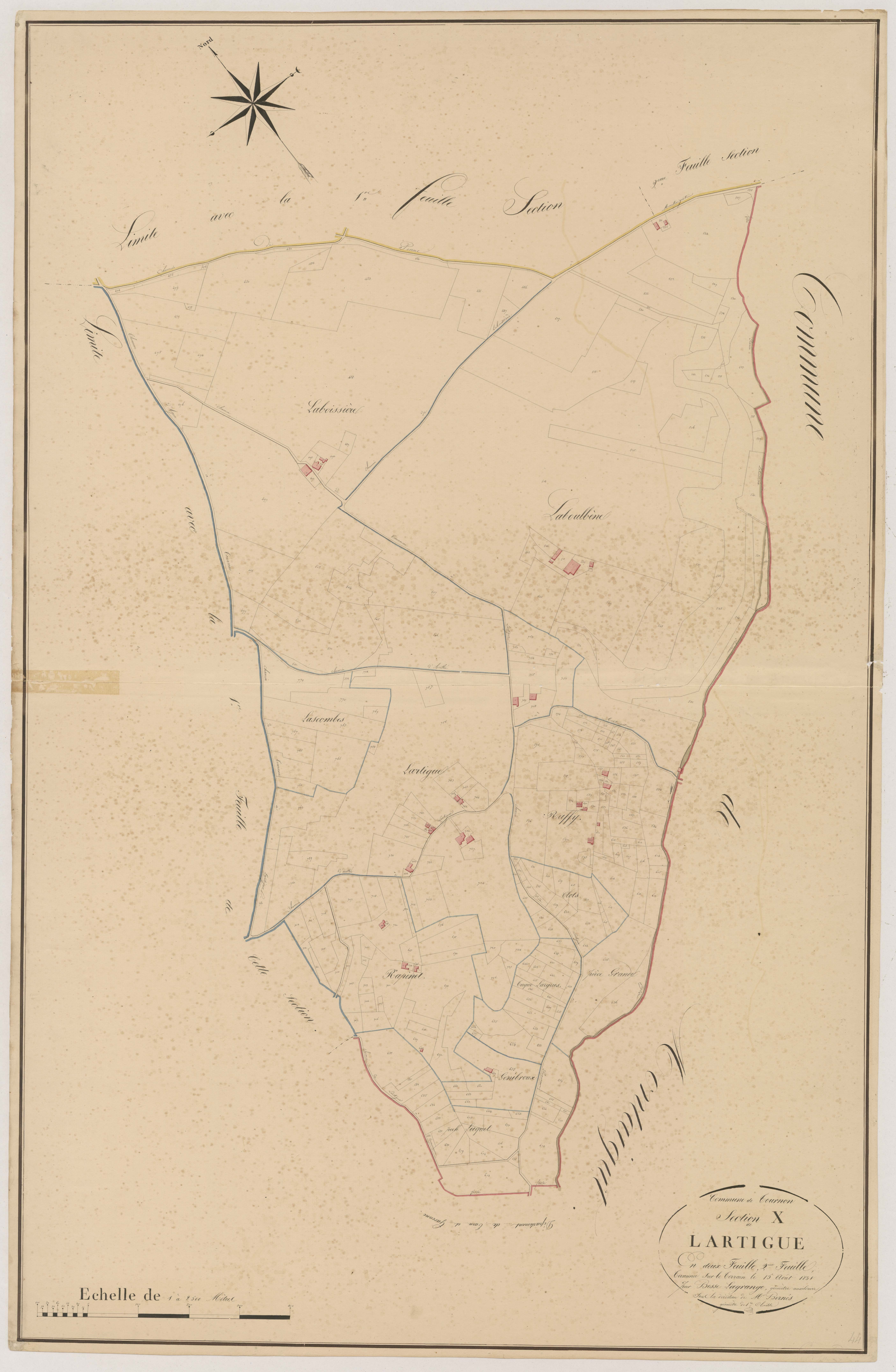 Plan napoléonien, atlas-X2 Lartigue, Tournon-d’Agenais