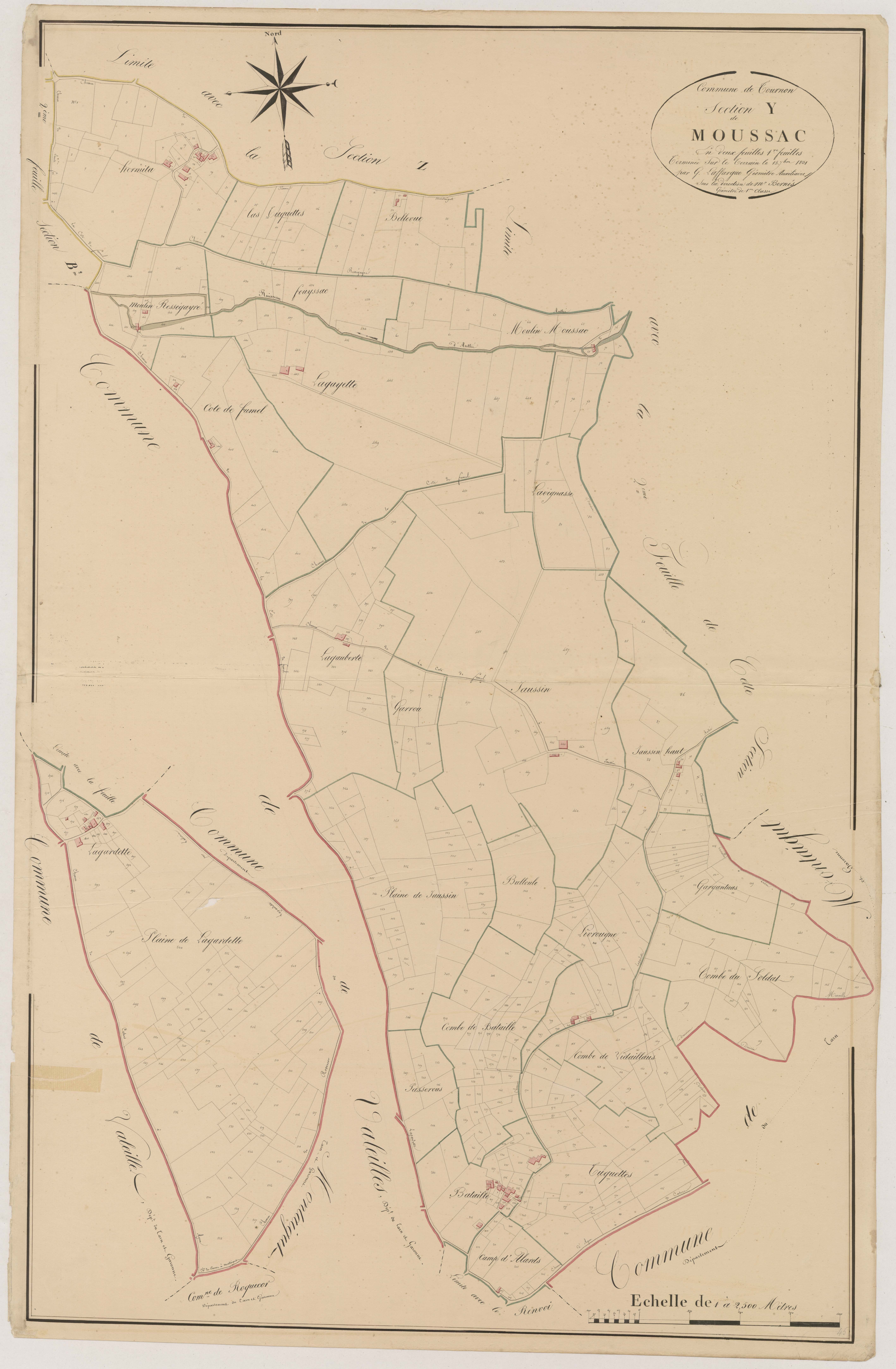 Plan napoléonien, atlas-Y1 Moussac, Tournon-d’Agenais