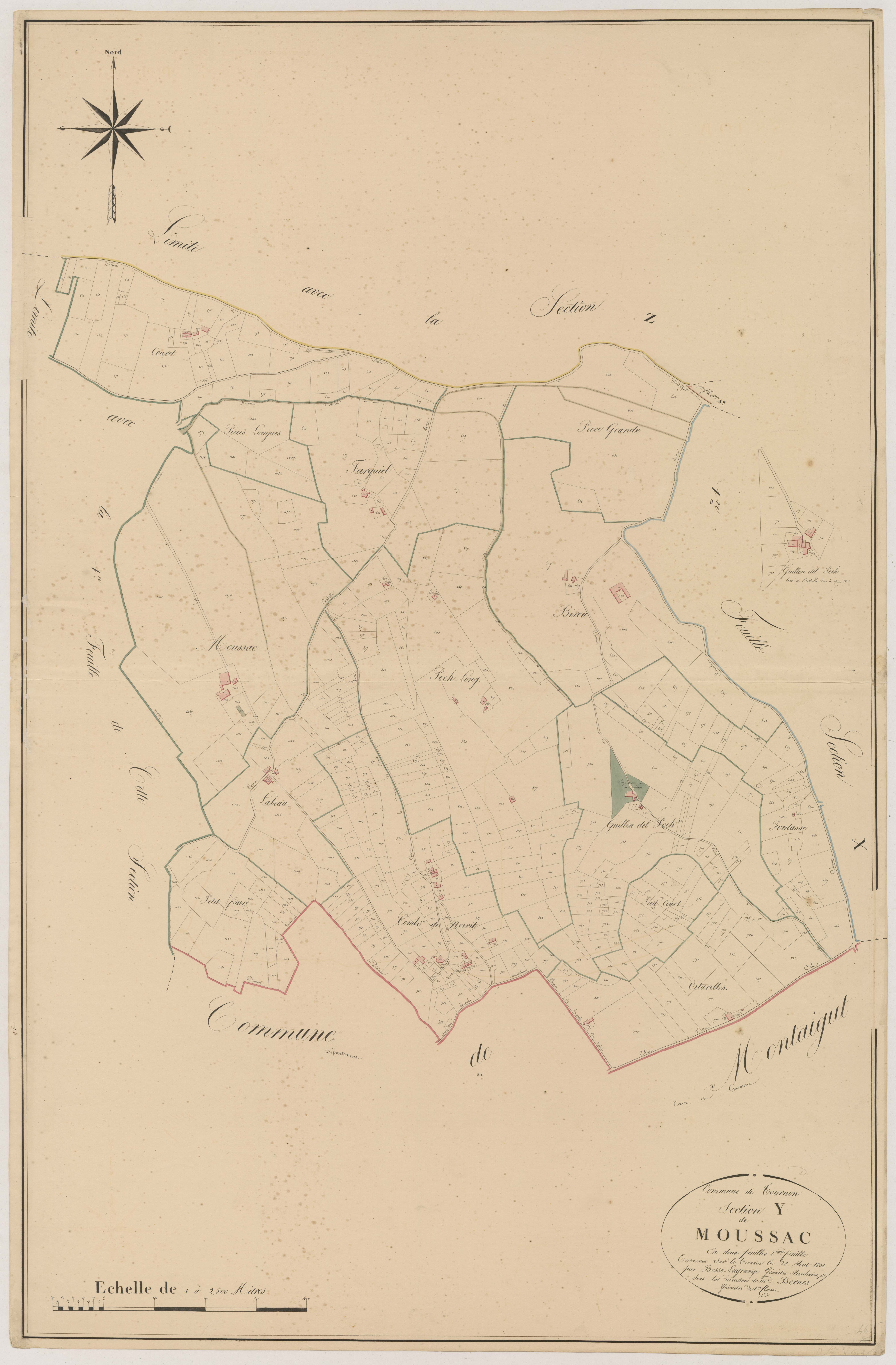 Plan napoléonien, atlas-Y2 Moussac, Tournon-d’Agenais