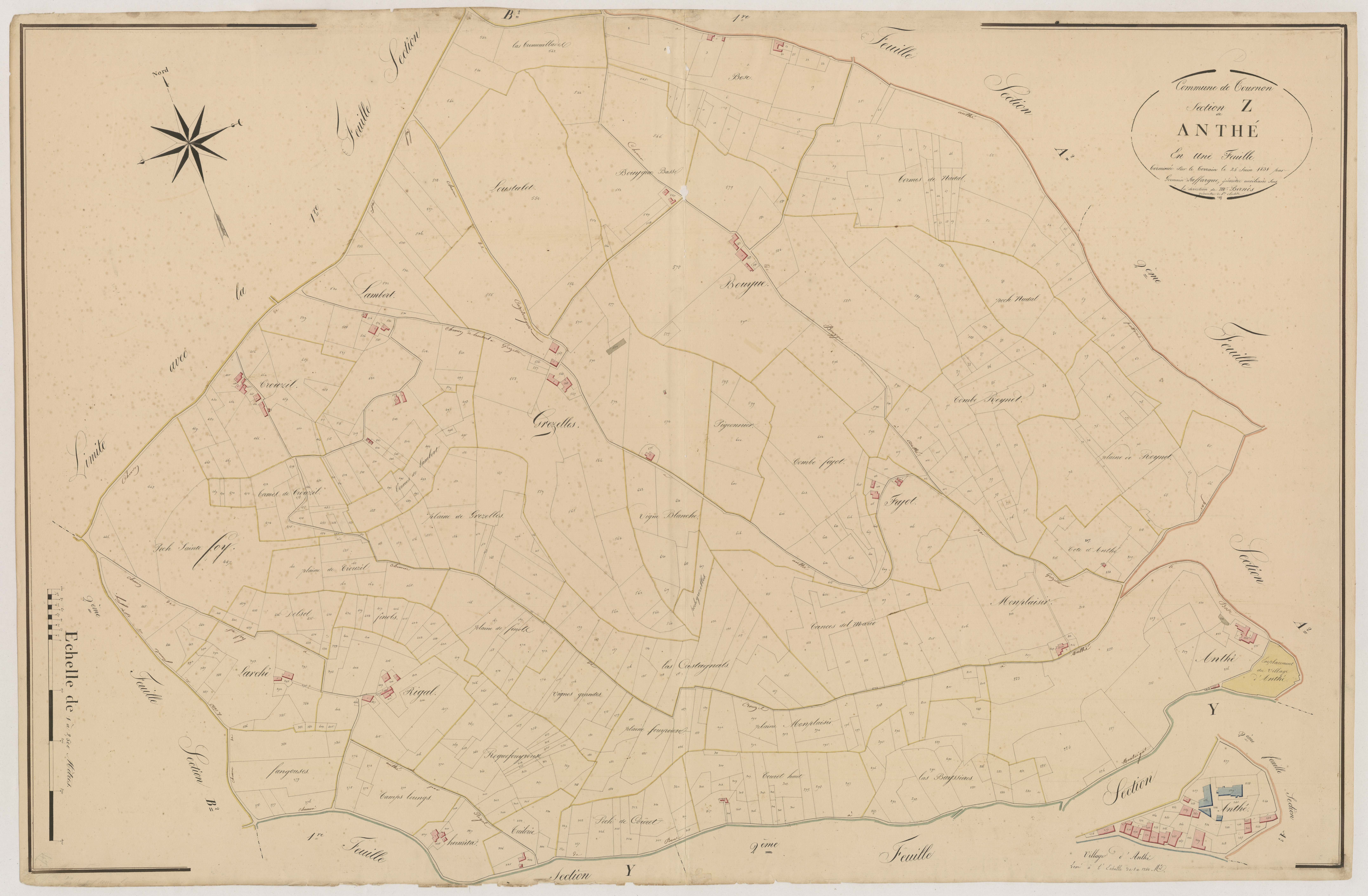 Plan napoléonien, atlas-Z Anthé, Tournon-d’Agenais