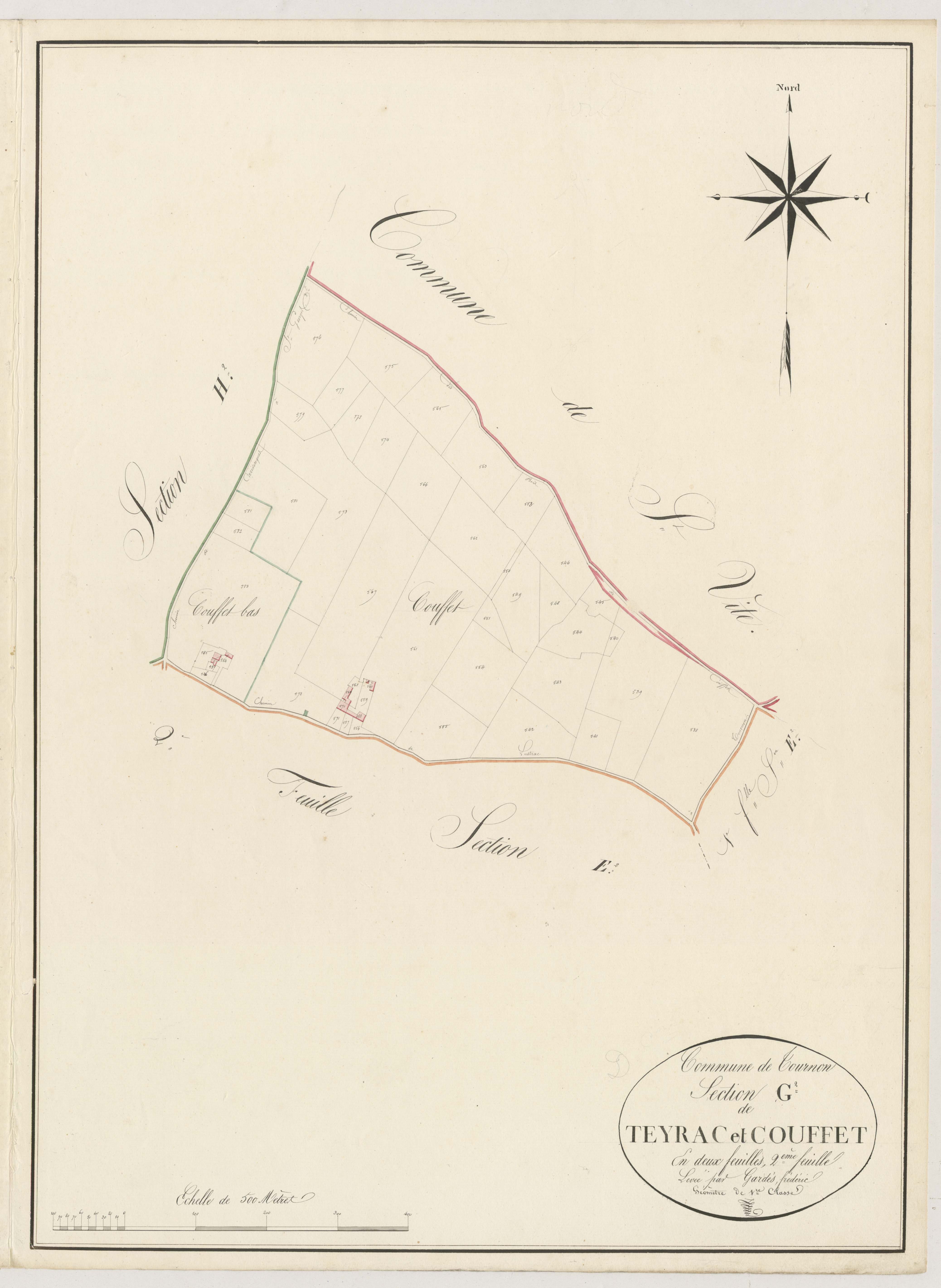 Plan napoléonien, atlas-G²2 Teyrac et Couffet, Tournon-d’Agenais