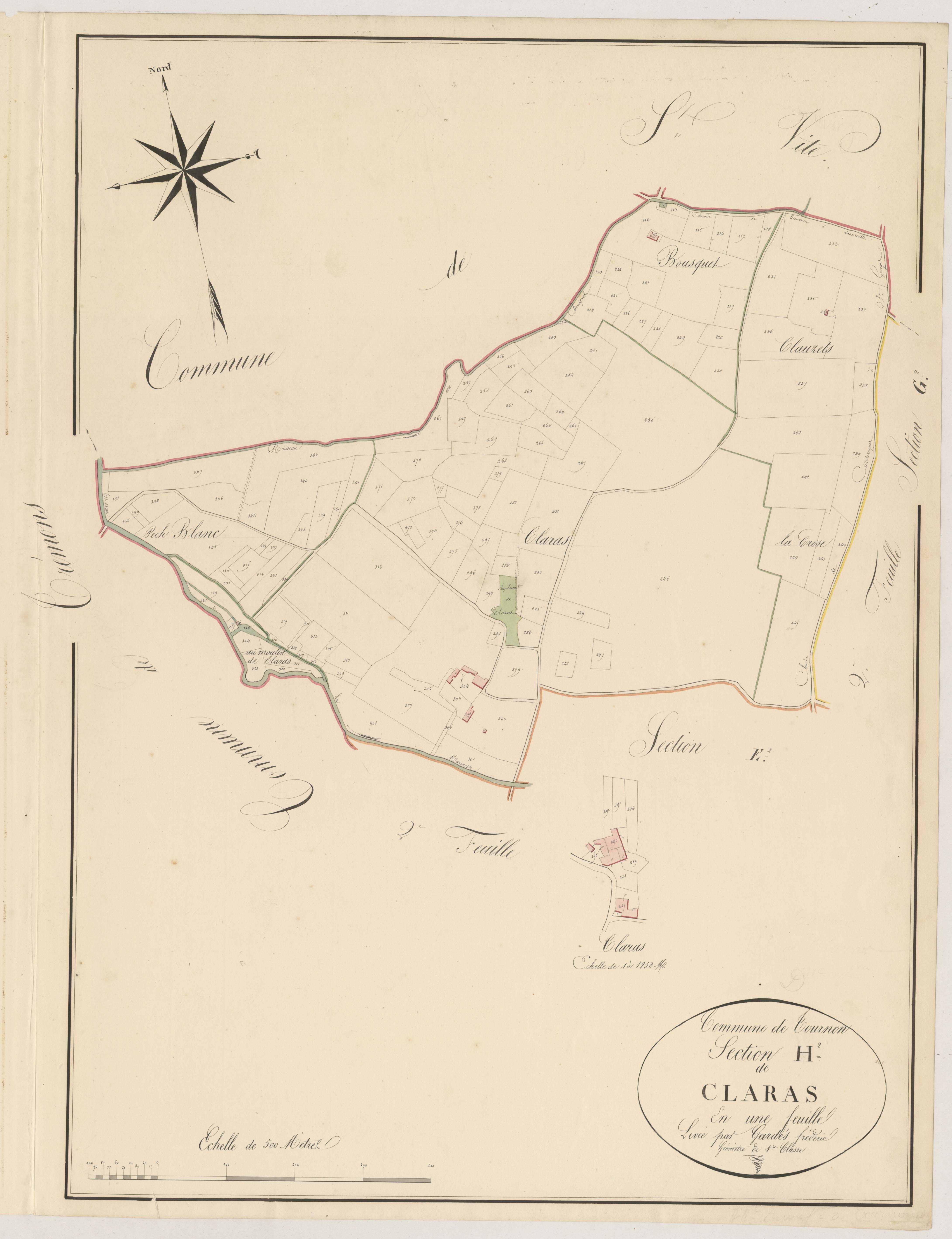 Plan napoléonien, atlas-H² Claras, Tournon-d’Agenais