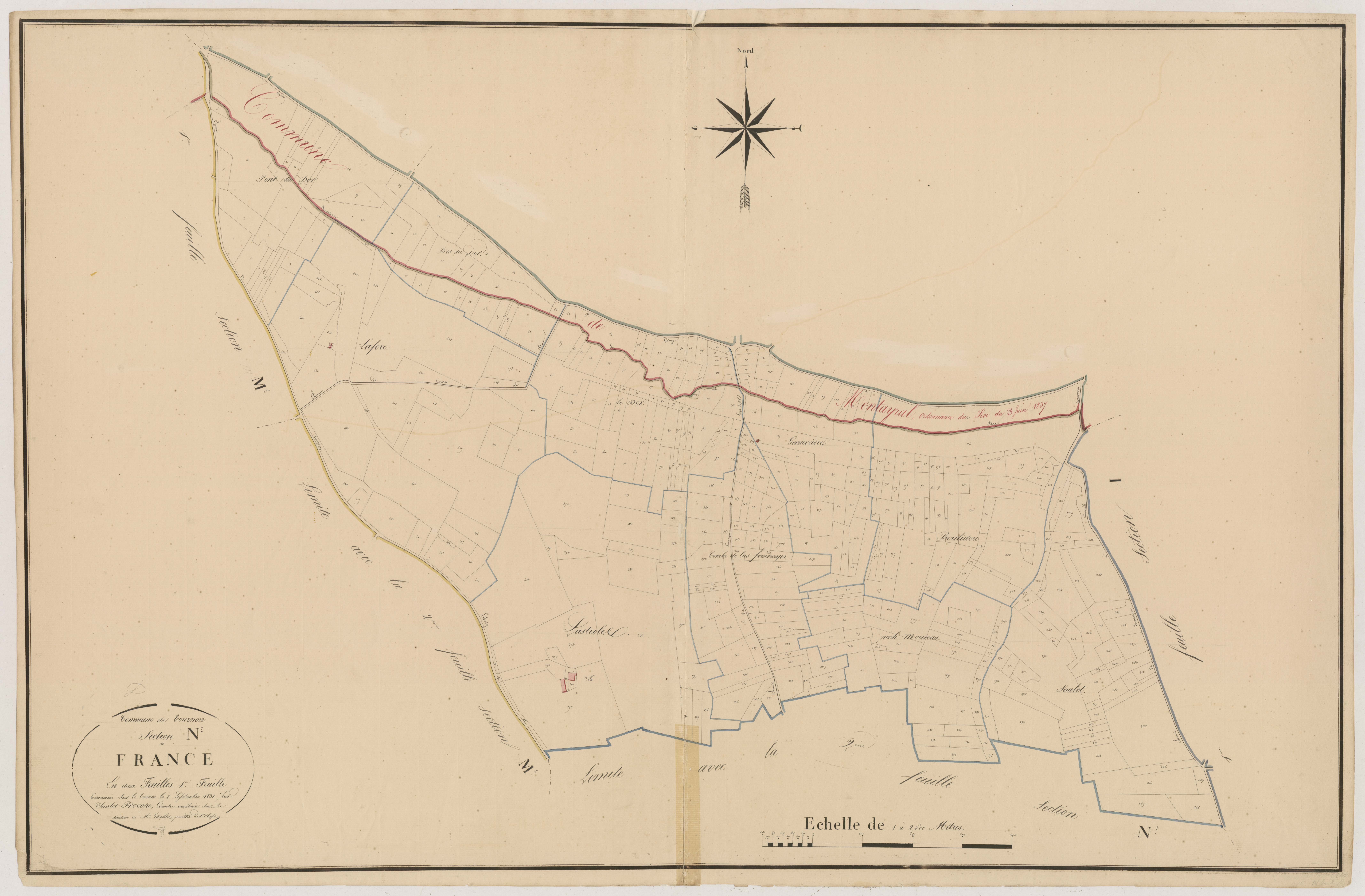 Plan napoléonien, atlas-N²1 France, Tournon-d’Agenais