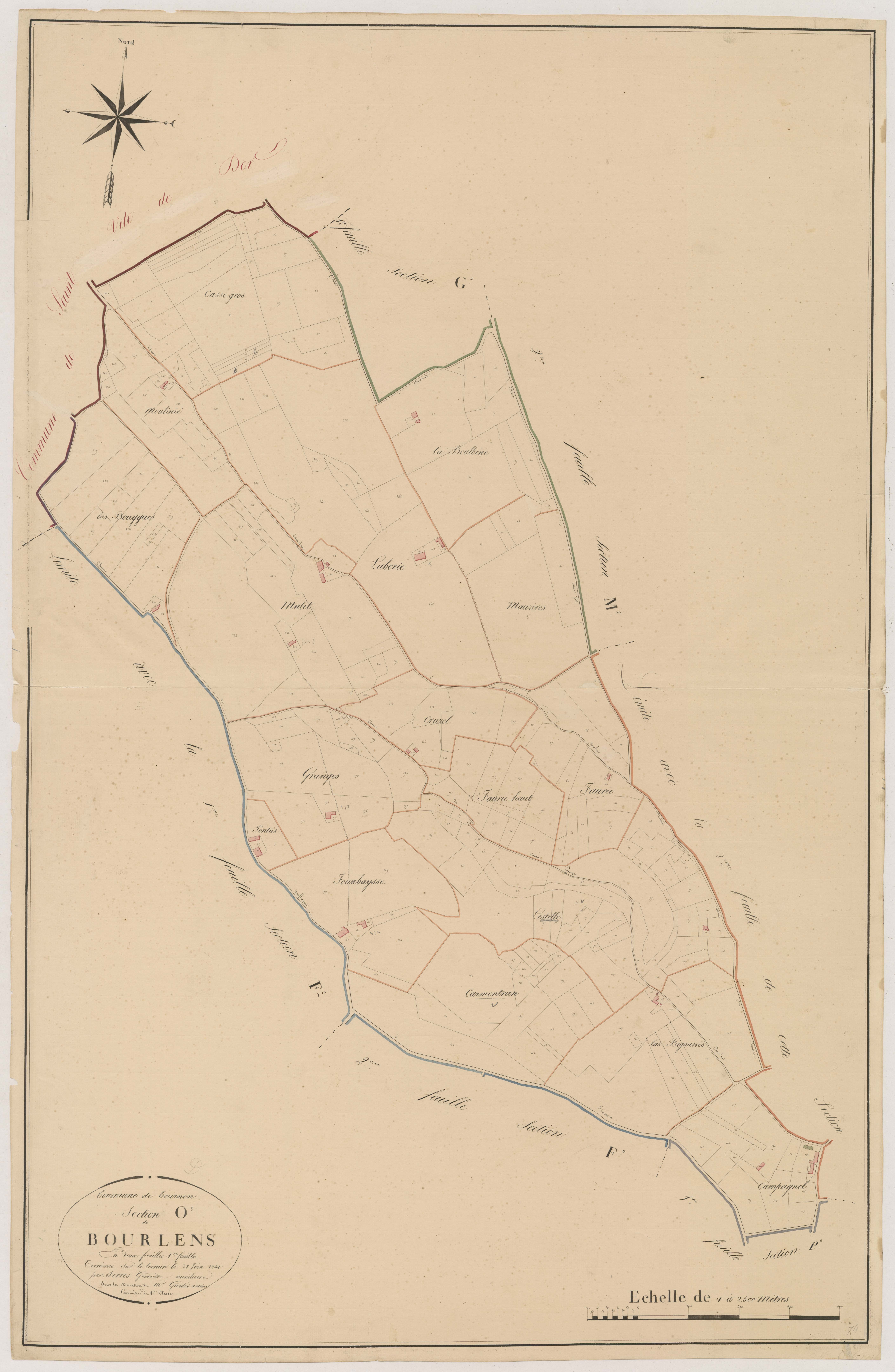 Plan napoléonien, atlas-O²1 Bourlens, Tournon-d’Agenais