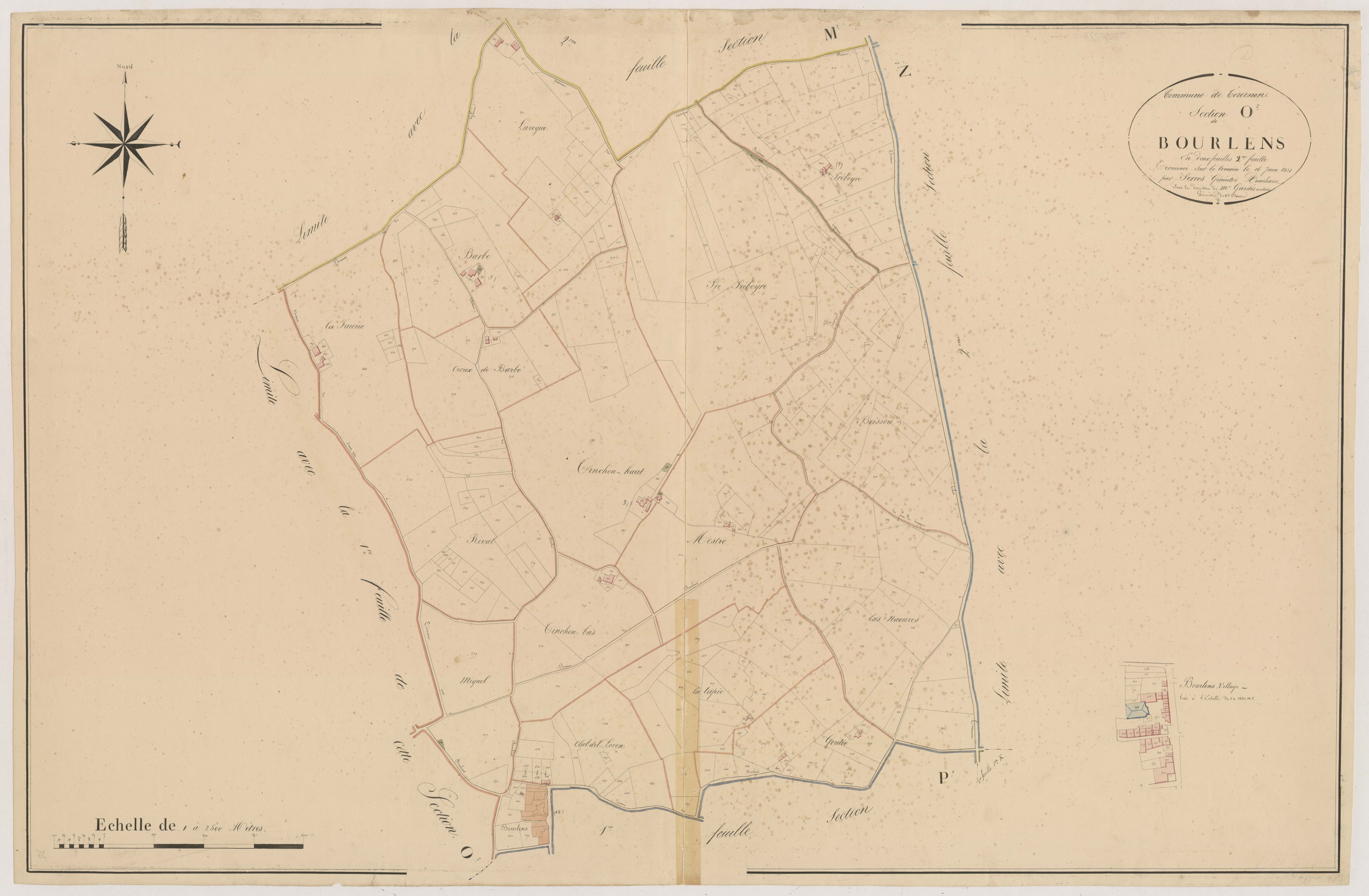 Plan napoléonien, atlas-O²2 Bourlens, Tournon-d’Agenais