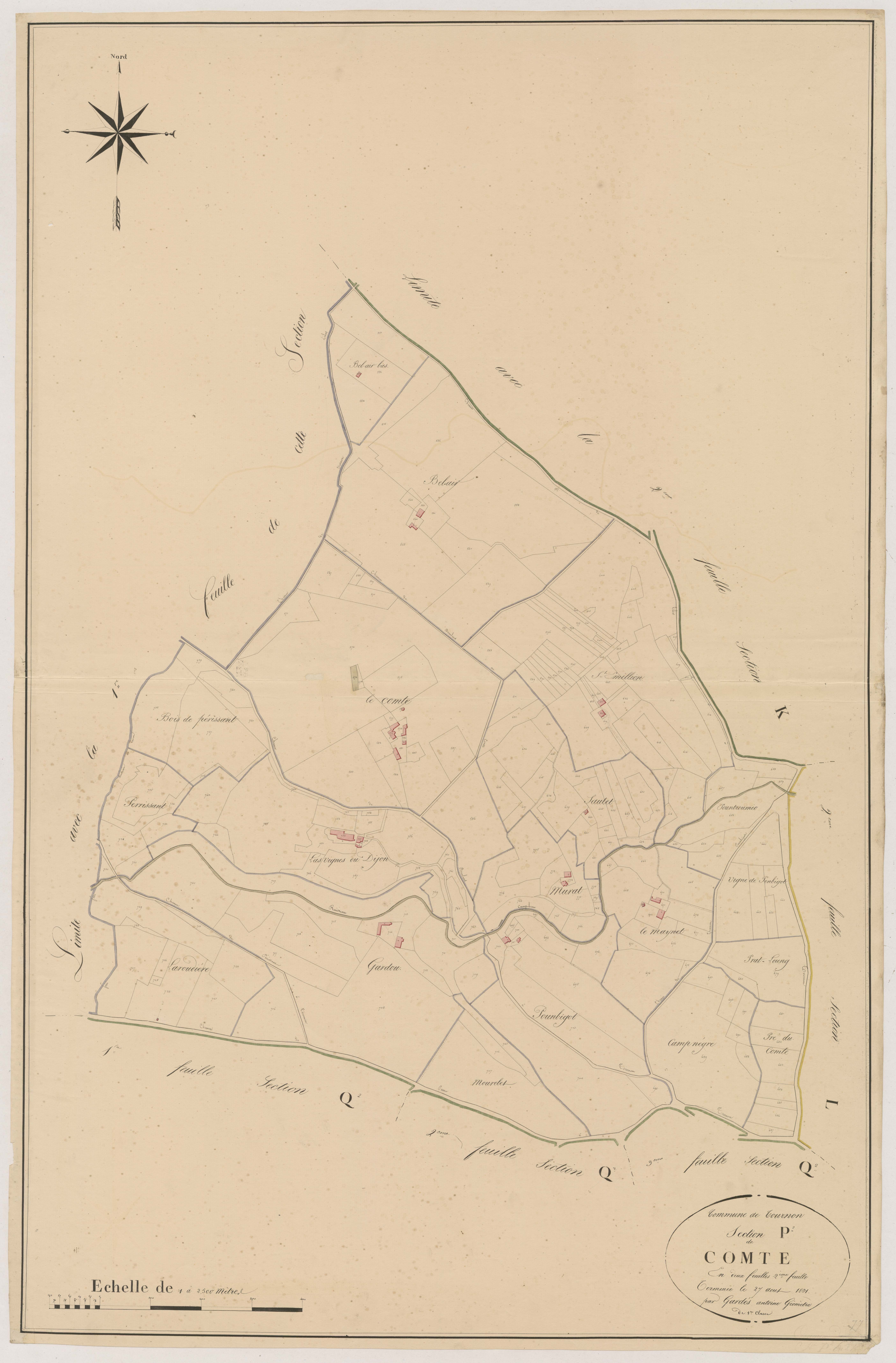 Plan napoléonien, atlas-P²2 Comte, Tournon-d’Agenais