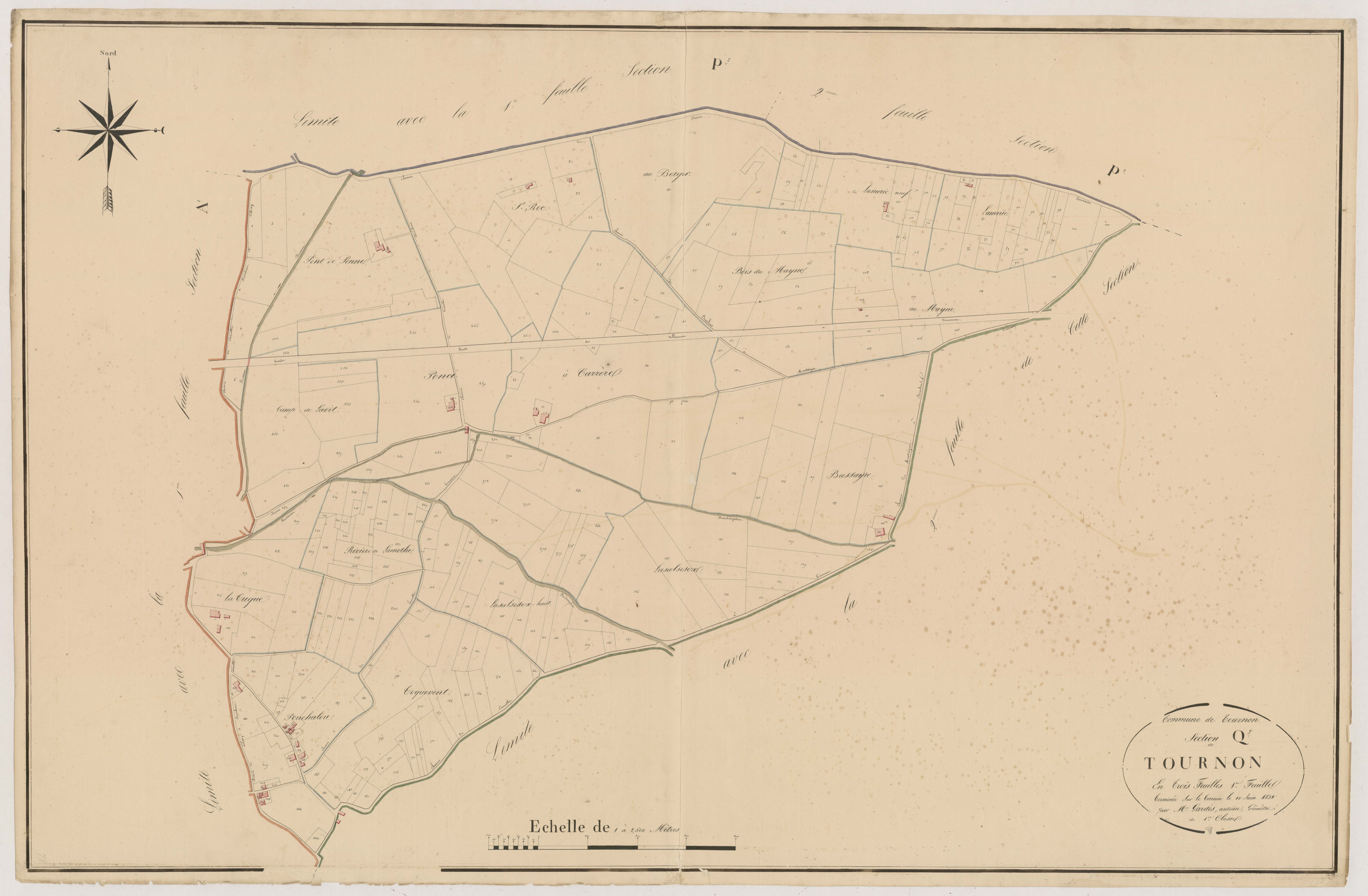 Plan napoléonien, atlas-Q²1 La Ville, Tournon-d’Agenais