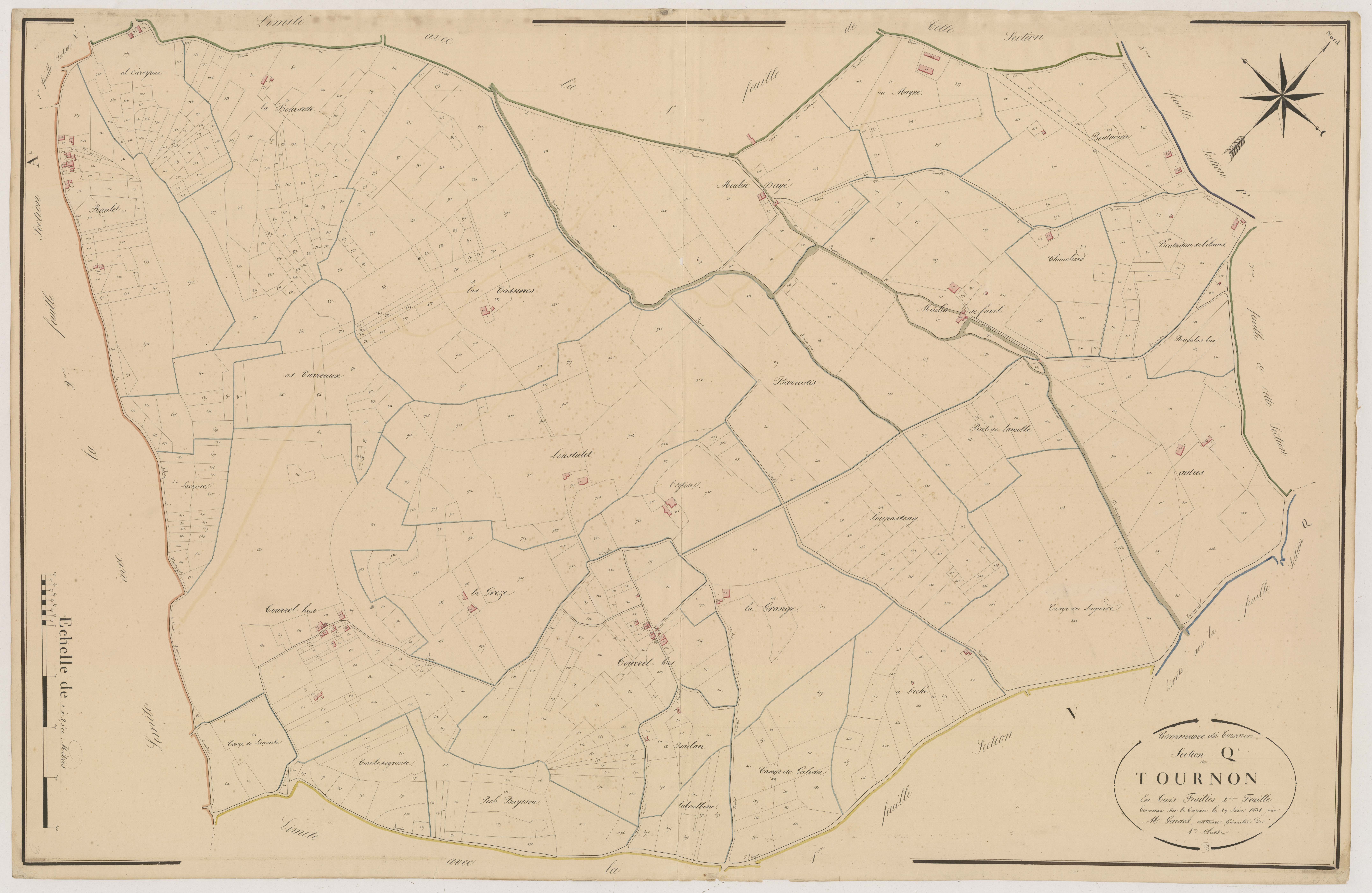 Plan napoléonien, atlas-Q²2 La Ville, Tournon-d’Agenais