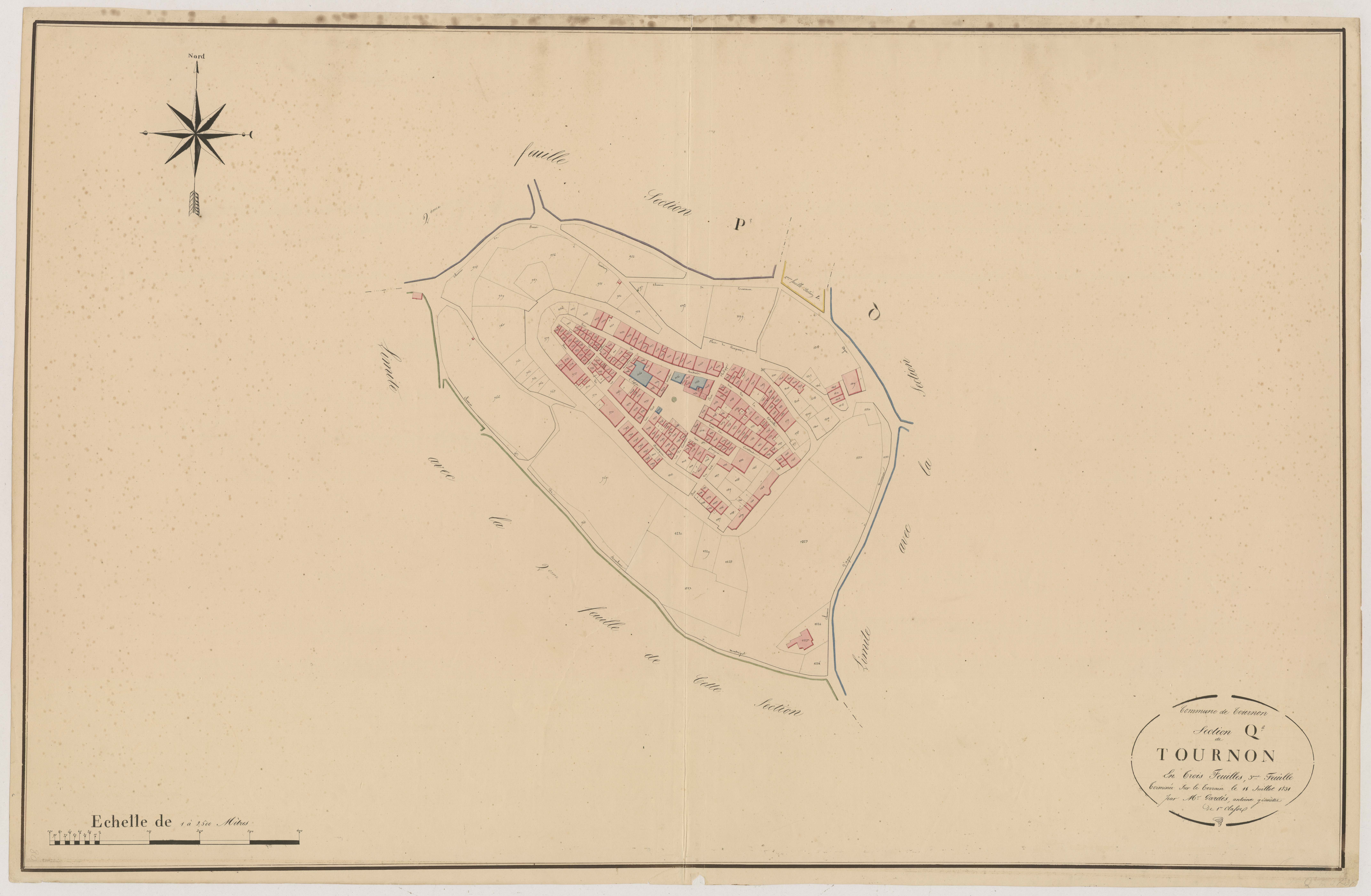 Plan napoléonien, atlas-Q²3 La Ville, Tournon-d’Agenais