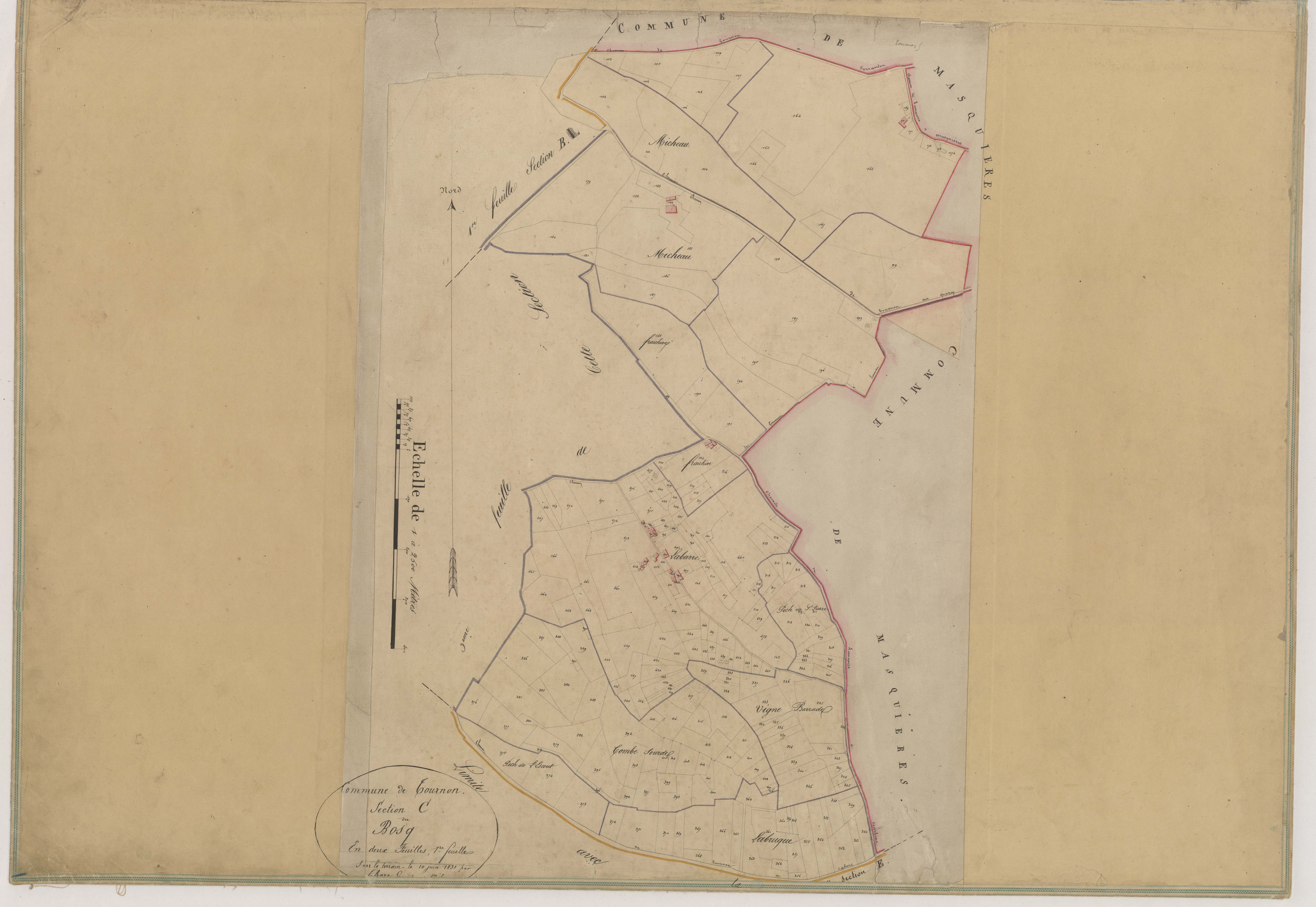 Plan napoléonien-C1 Le Bosq, Tournon-d’Agenais