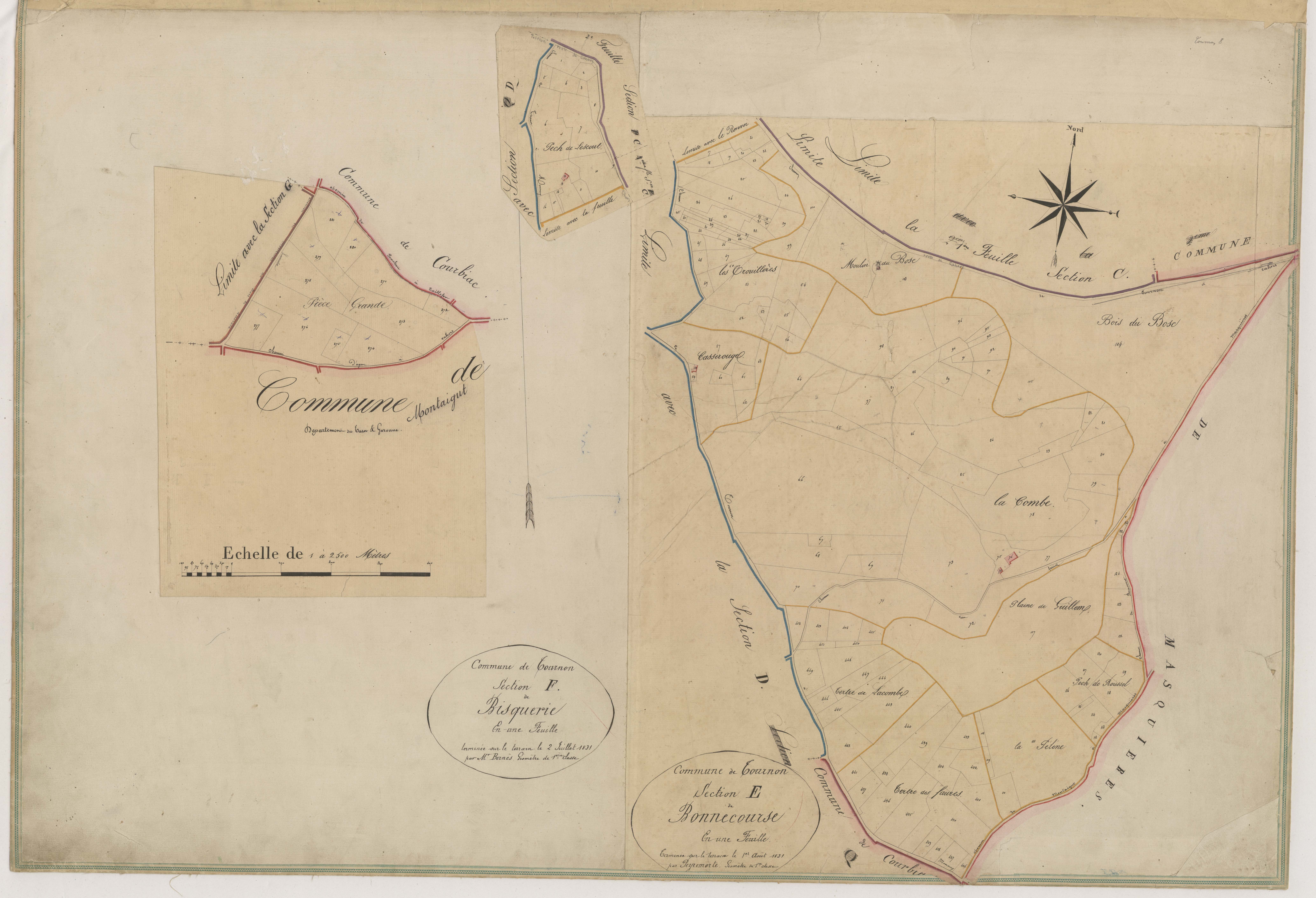 Plan napoléonien-E Bonnecourse et F Bisquerie, Tournon-d’Agenais
