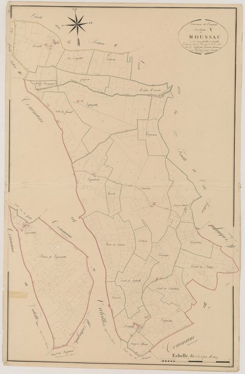Plan napoléonien, atlas-Y1 Moussac, Tournon-d’Agenais