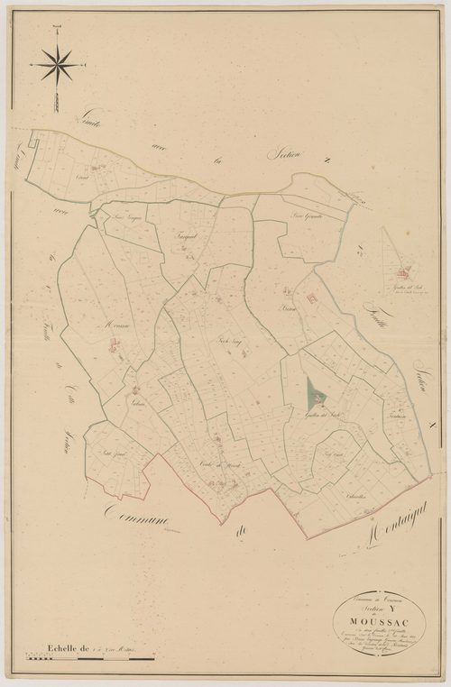 Plan napoléonien, atlas-Y2 Moussac, Tournon-d’Agenais