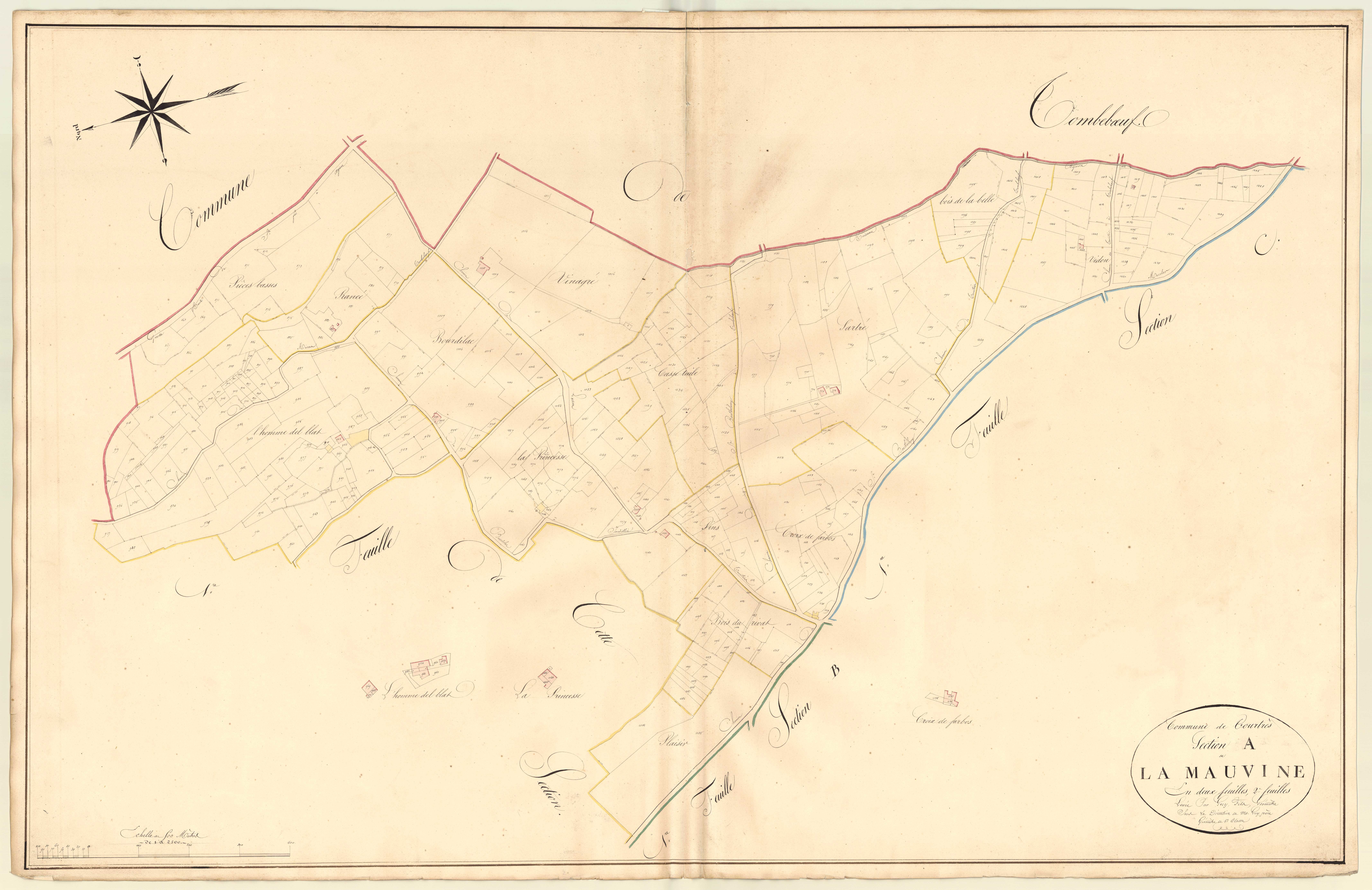 Plan napoléonien, atlas-A2 La Mauvine, Tourtrès
