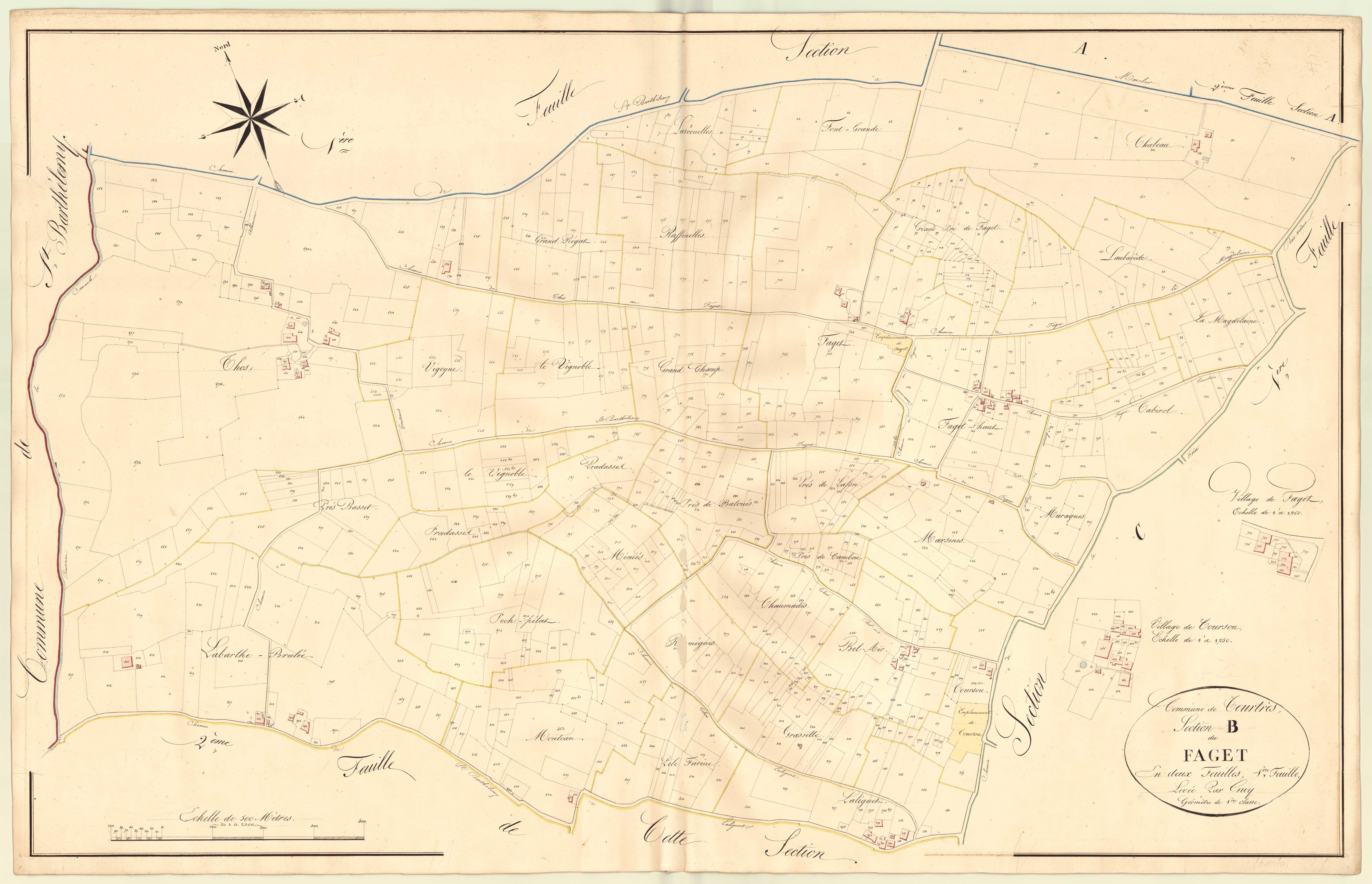 Plan napoléonien, atlas-B1 Faget, Tourtrès