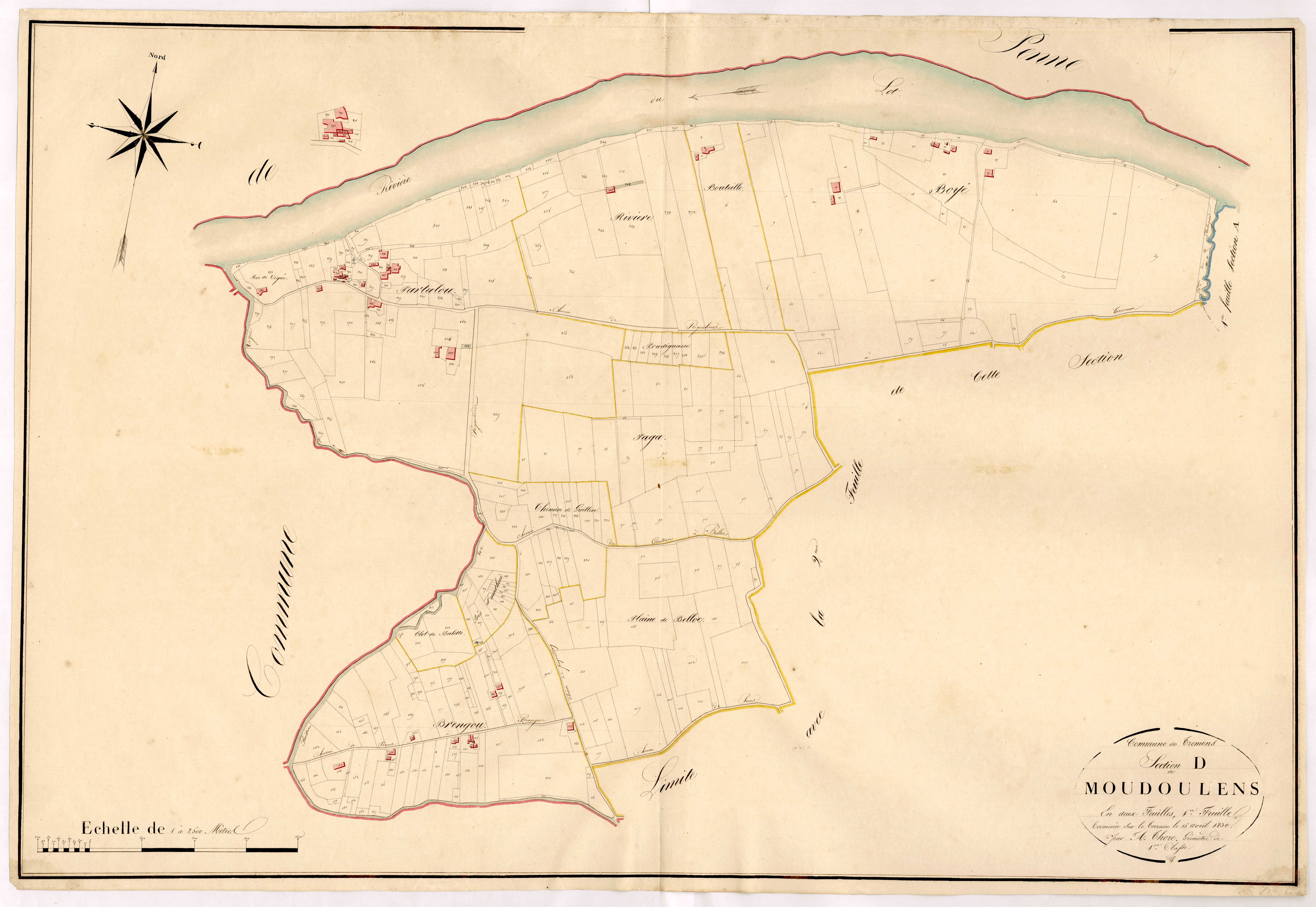 Plan napoléonien, atlas-D1 Moudoulens, Trémons