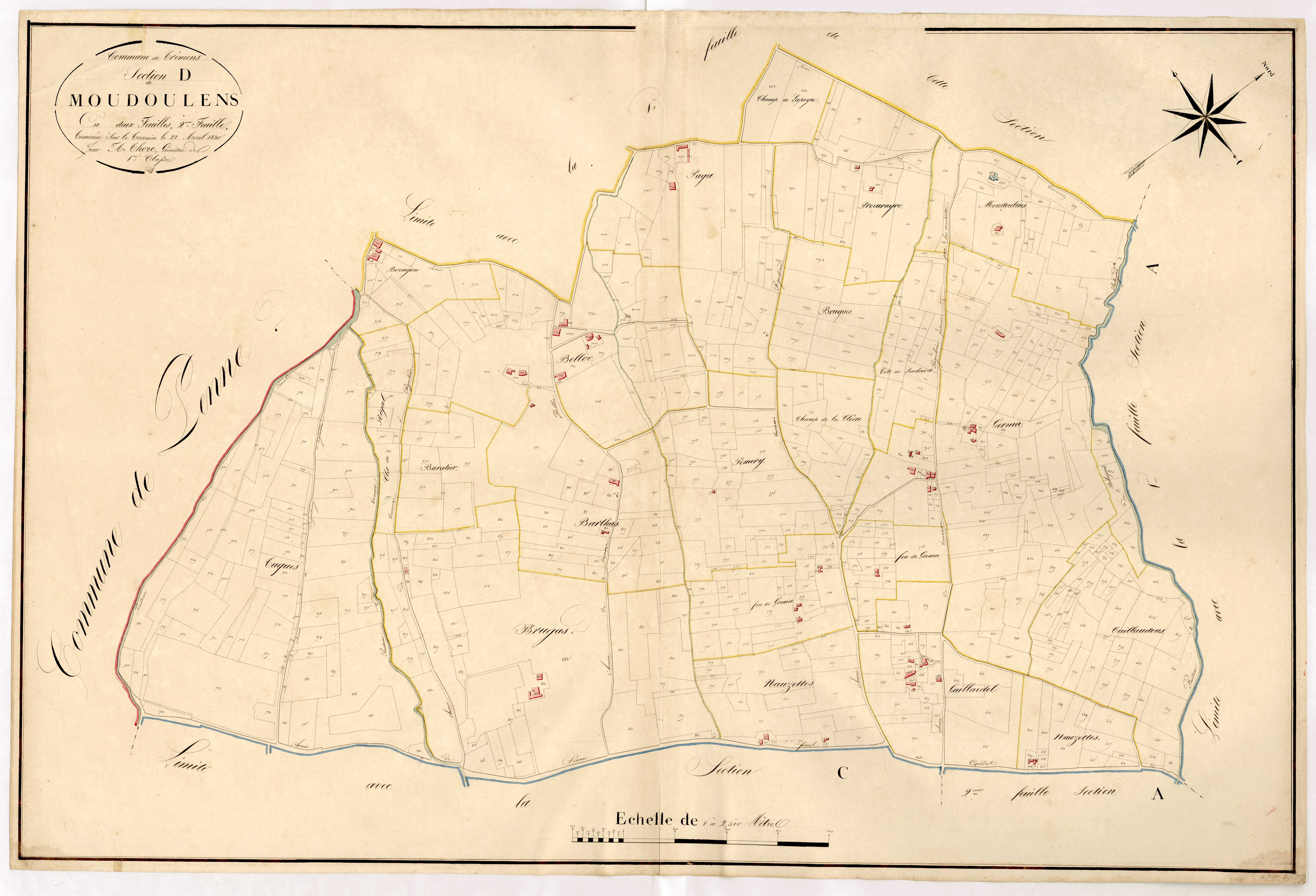 Plan napoléonien, atlas-D2 Moudoulens, Trémons