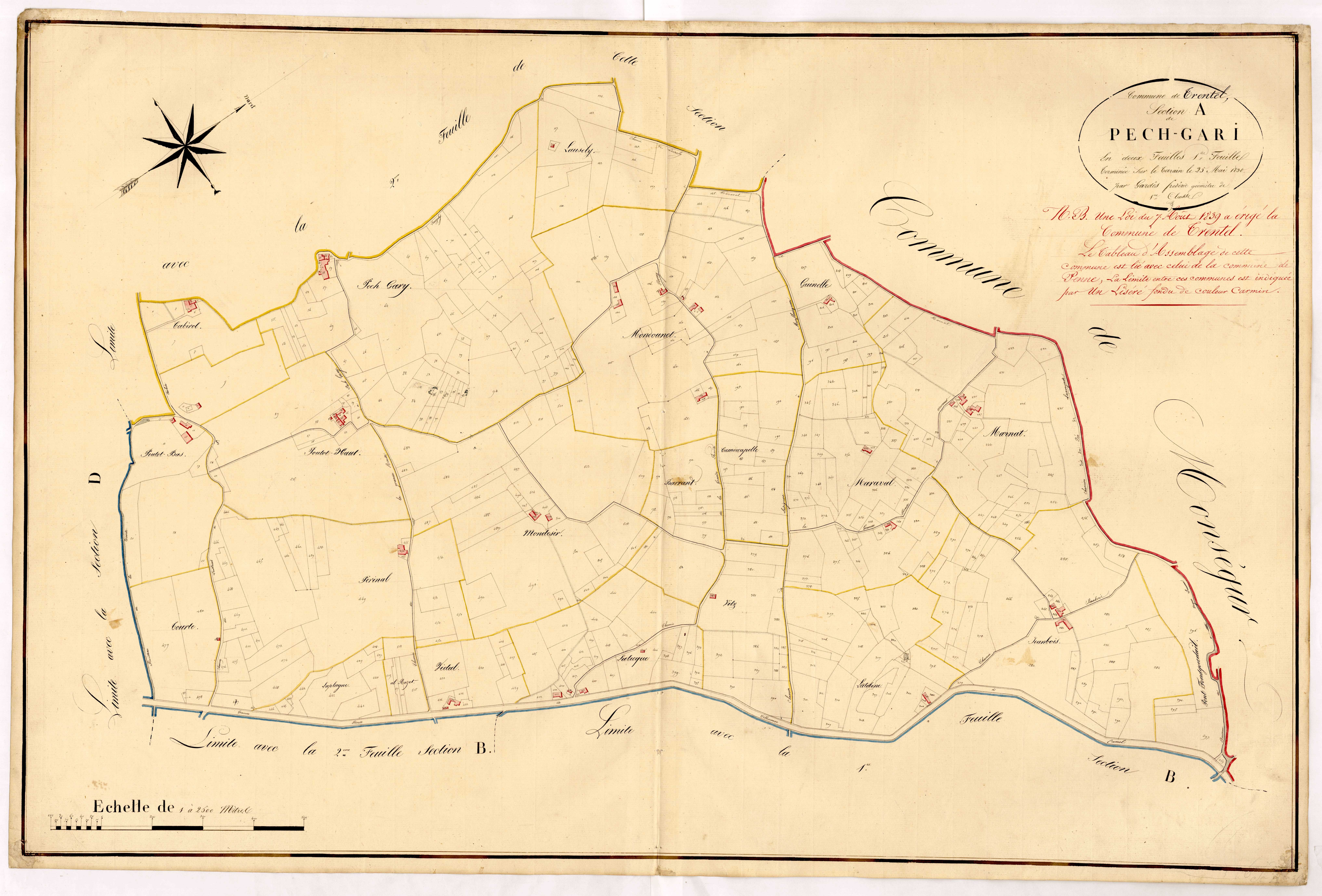 Plan napoléonien, atlas-A1 Pech-Gari, Trentels