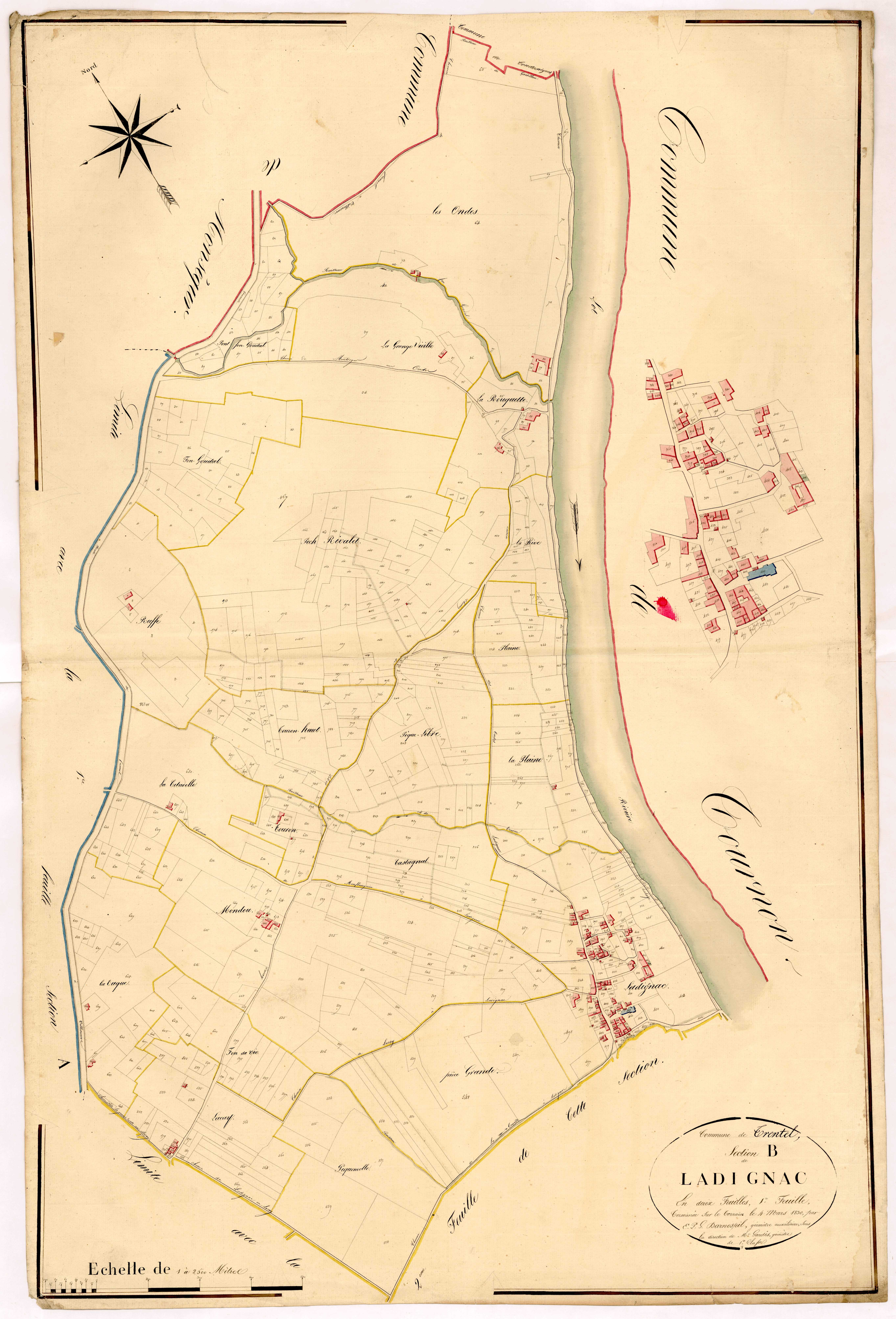 Plan napoléonien, atlas-B1 Ladignac, Trentels