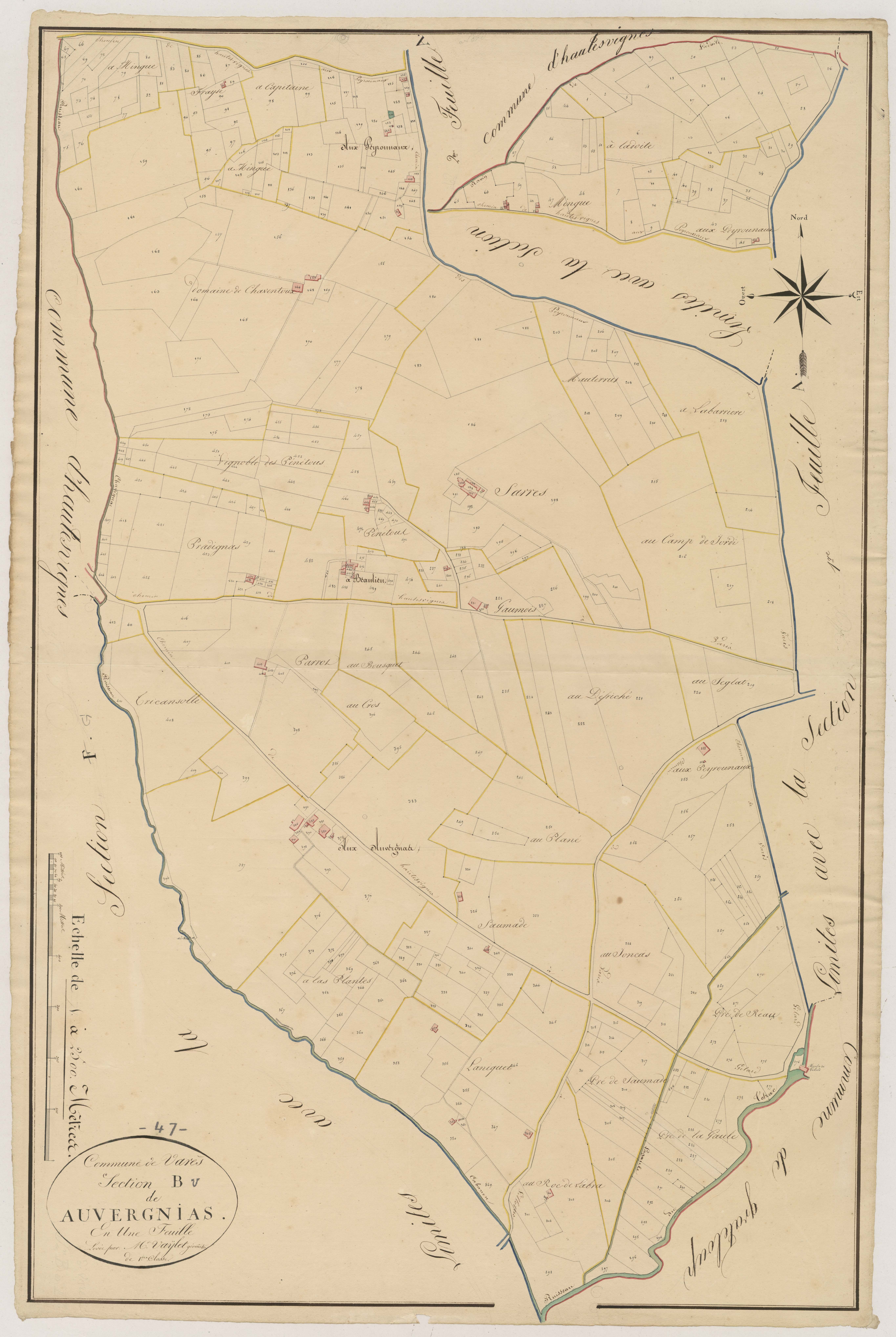 Plan napoléonien, atlas-B Auvergnias, Varès
