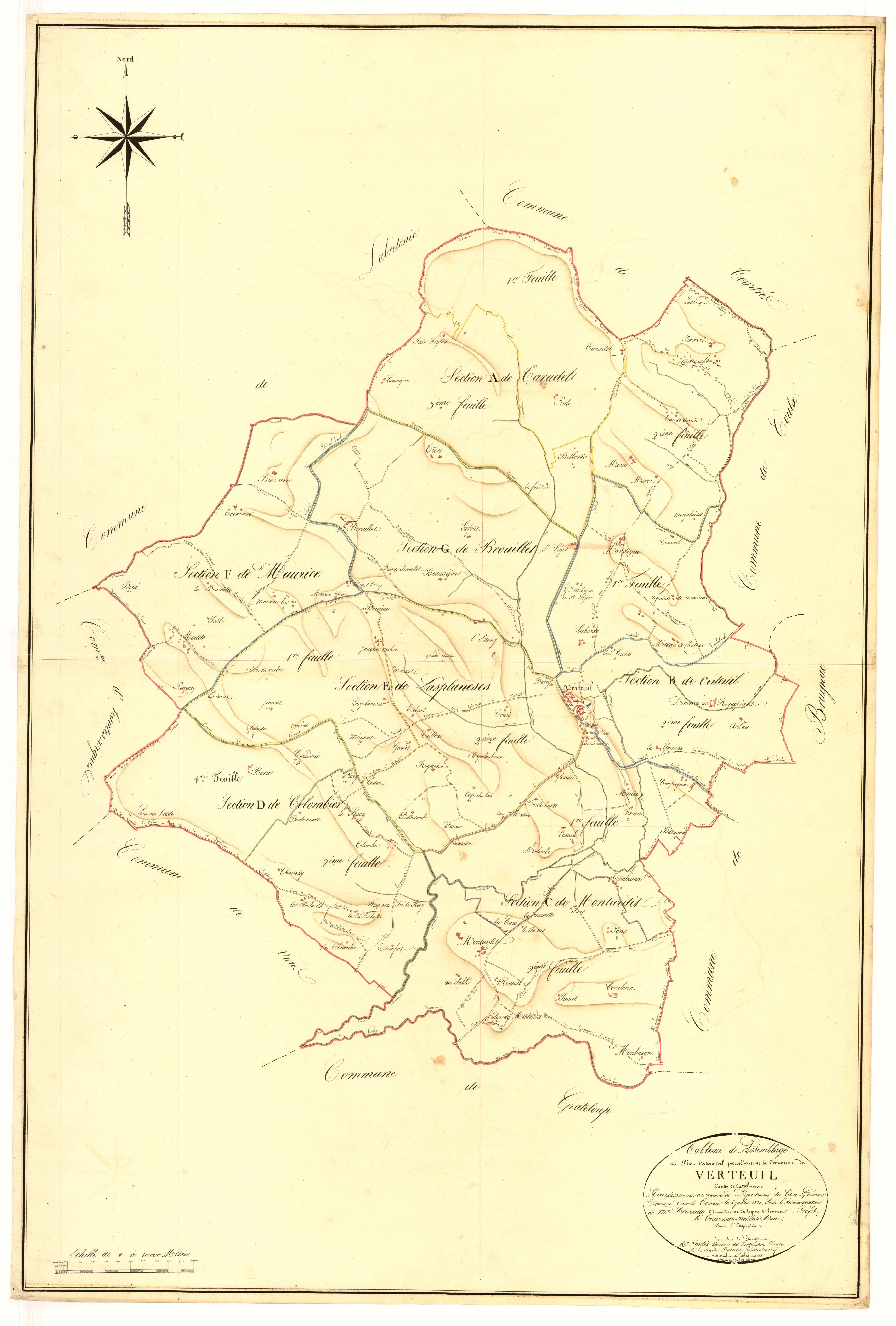 Plan napoléonien, atlas-TA, Verteuil-d’Agenais