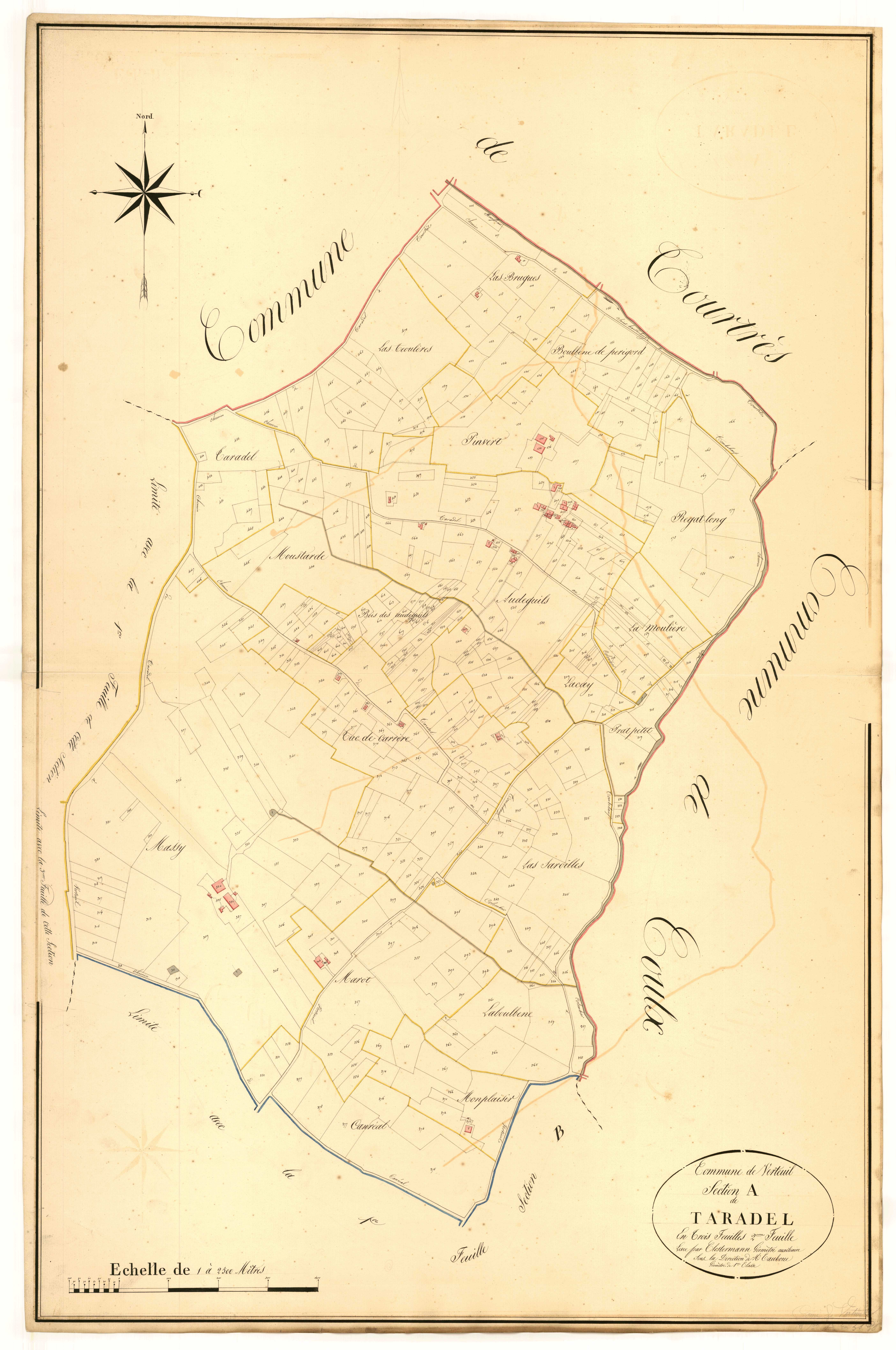 Plan napoléonien, atlas-A2 Taradel, Verteuil-d’Agenais