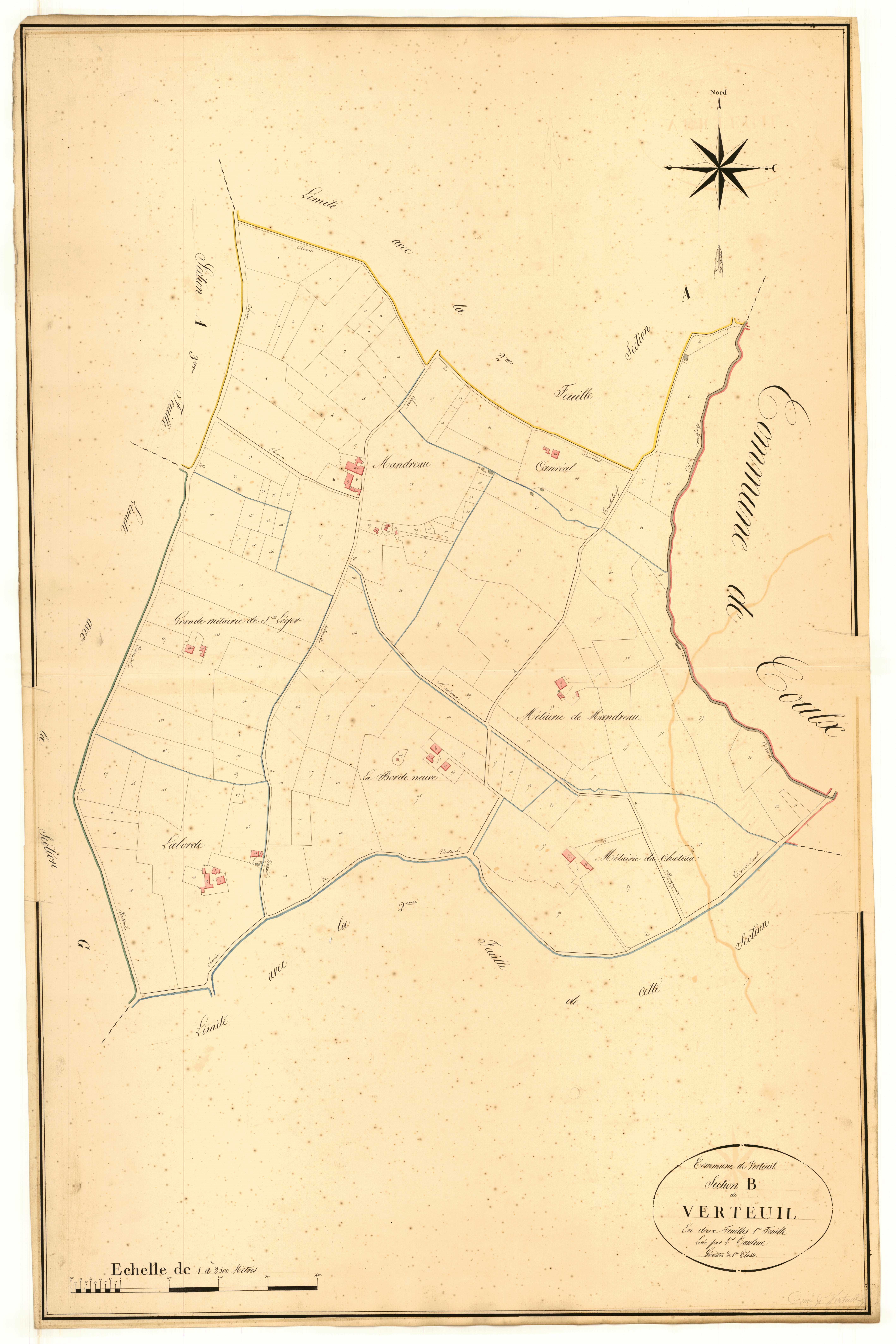Plan napoléonien, atlas-B1 Verteuil, Verteuil-d’Agenais