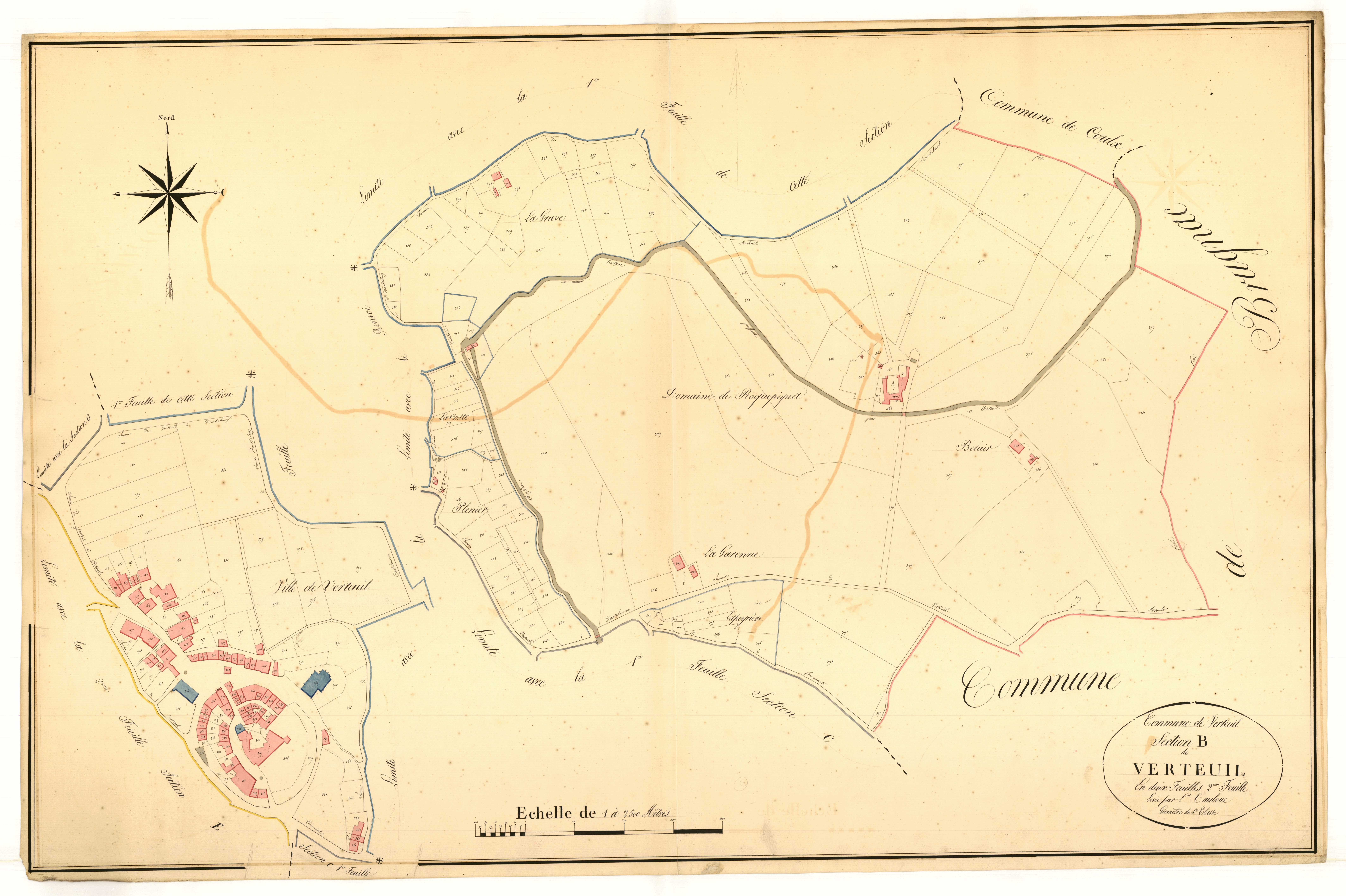 Plan napoléonien, atlas-B2 Verteuil, Verteuil-d’Agenais