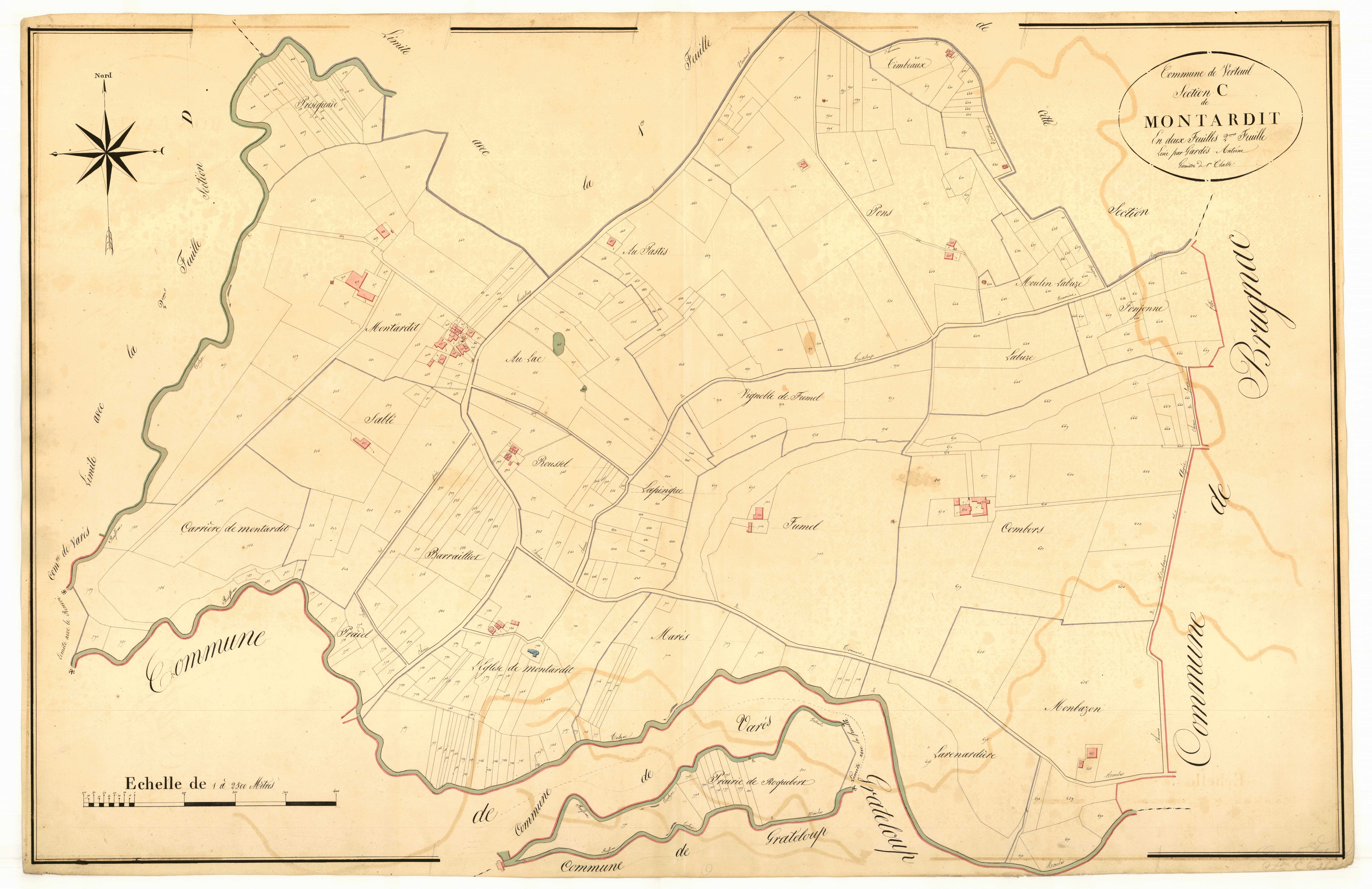 Plan napoléonien, atlas-C2 Montardit, Verteuil-d’Agenais