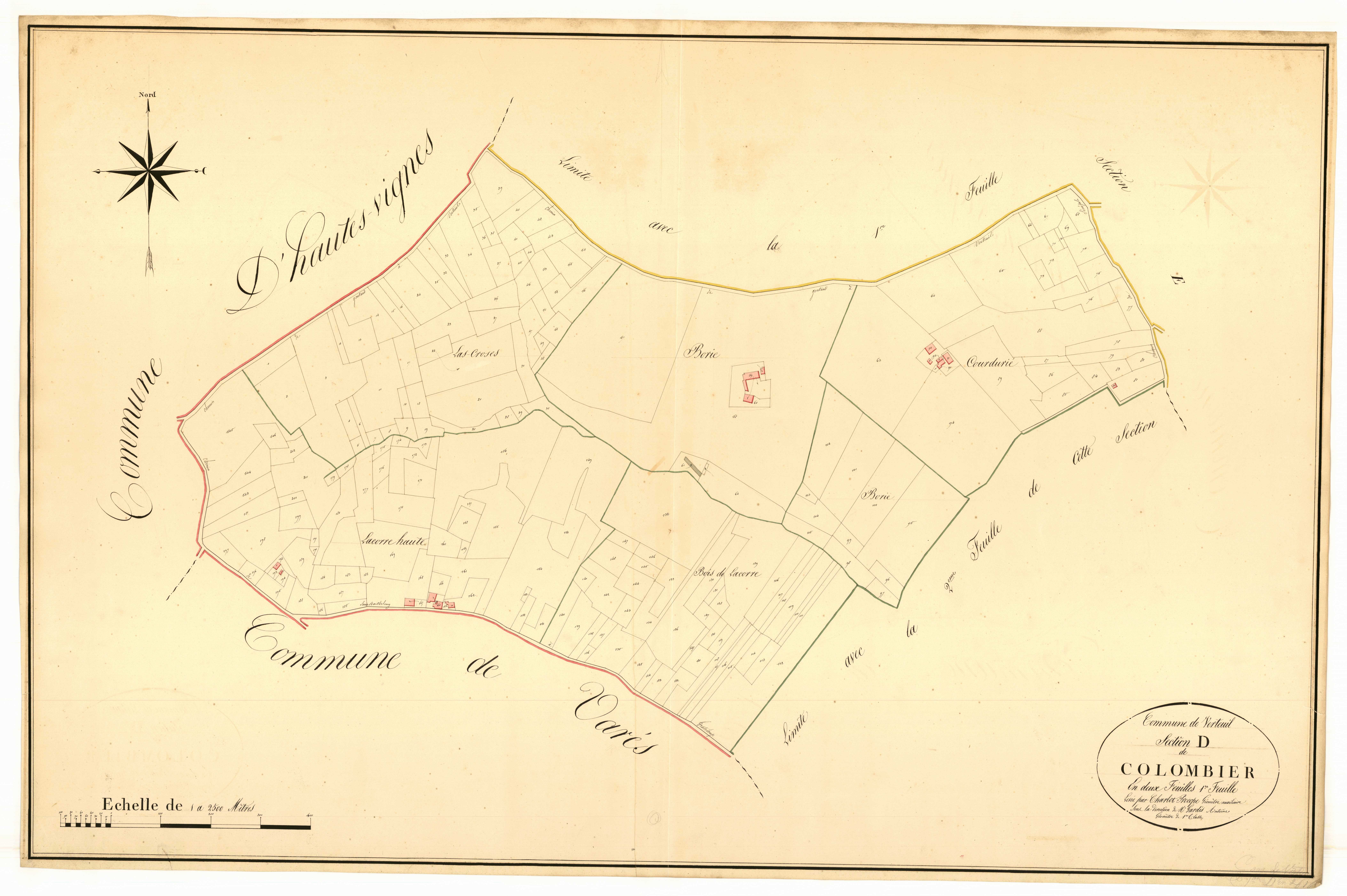 Plan napoléonien, atlas-D1 Colombier, Verteuil-d’Agenais