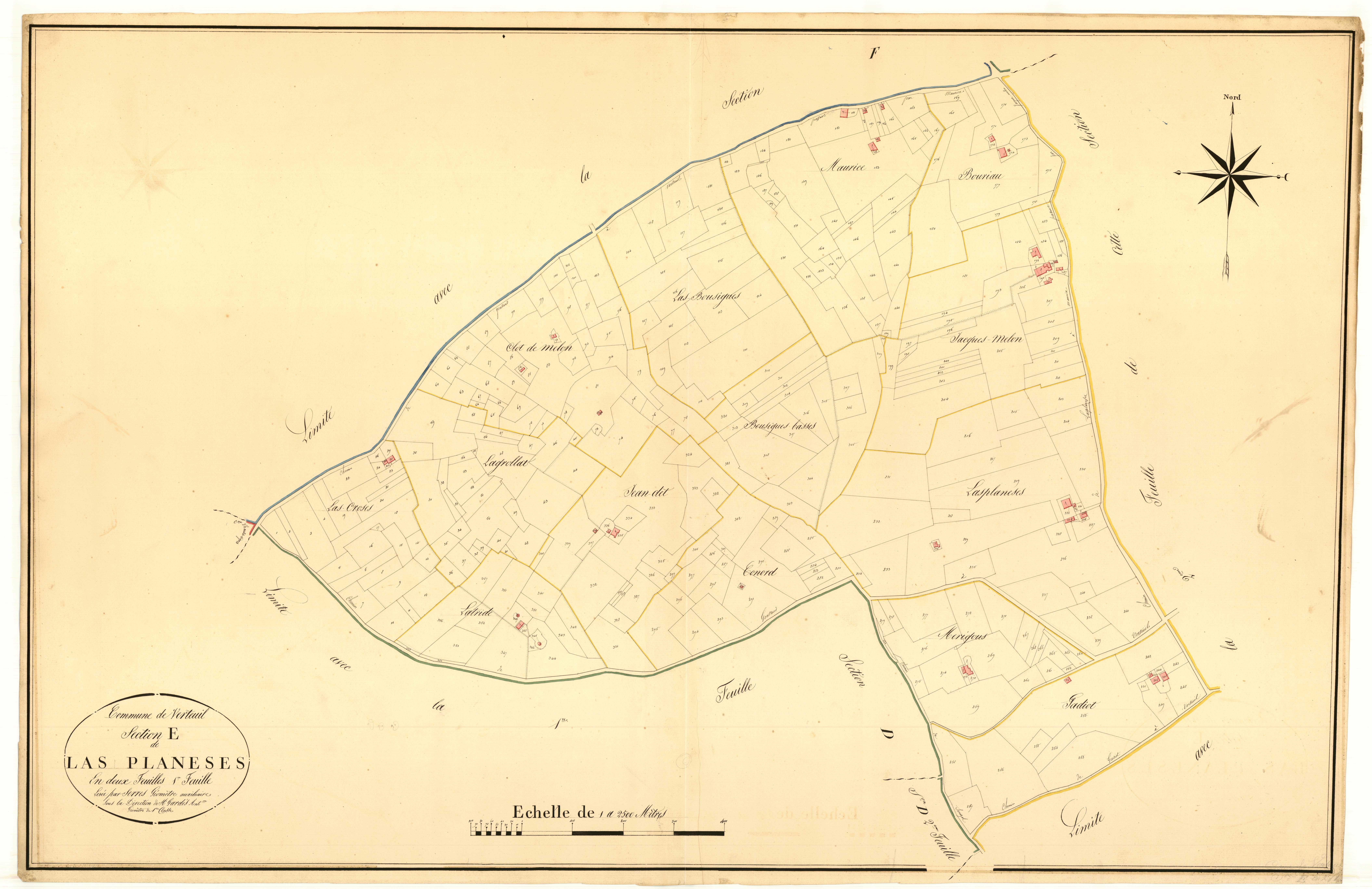 Plan napoléonien, atlas-E1 Les Planèses, Verteuil-d’Agenais