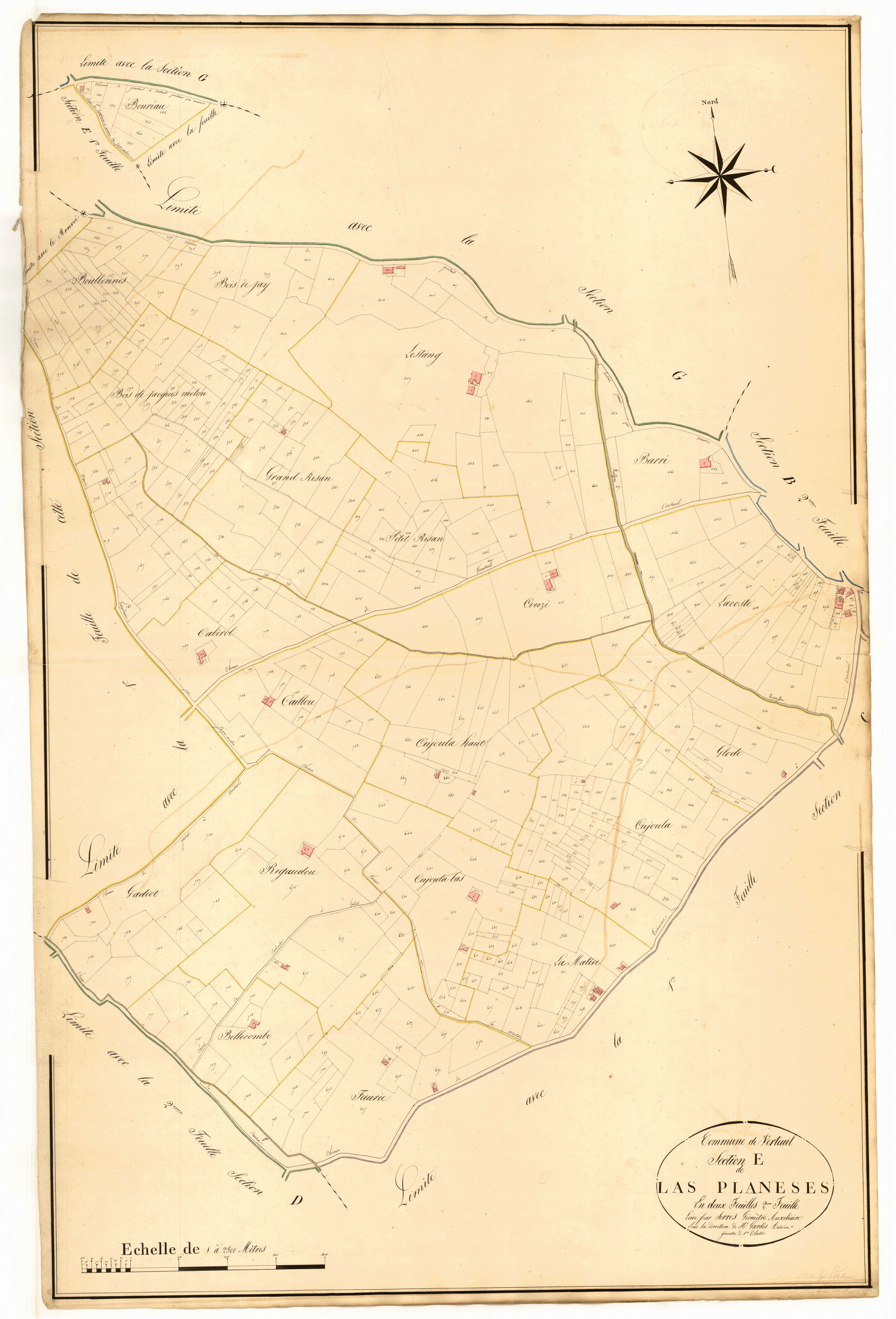 Plan napoléonien, atlas-E2 Les Planèses, Verteuil-d’Agenais