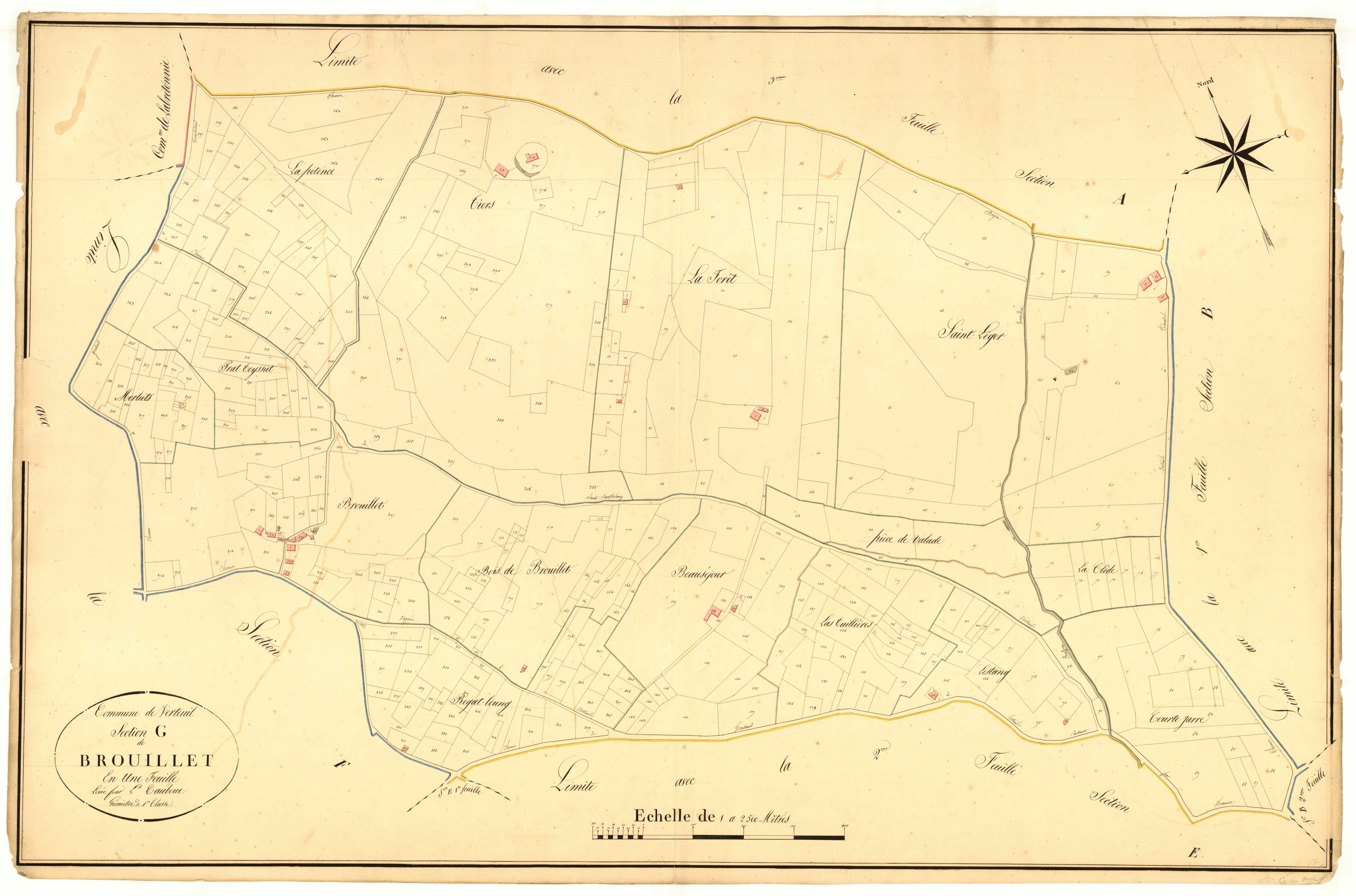 Plan napoléonien, atlas-G Brouillet, Verteuil-d’Agenais