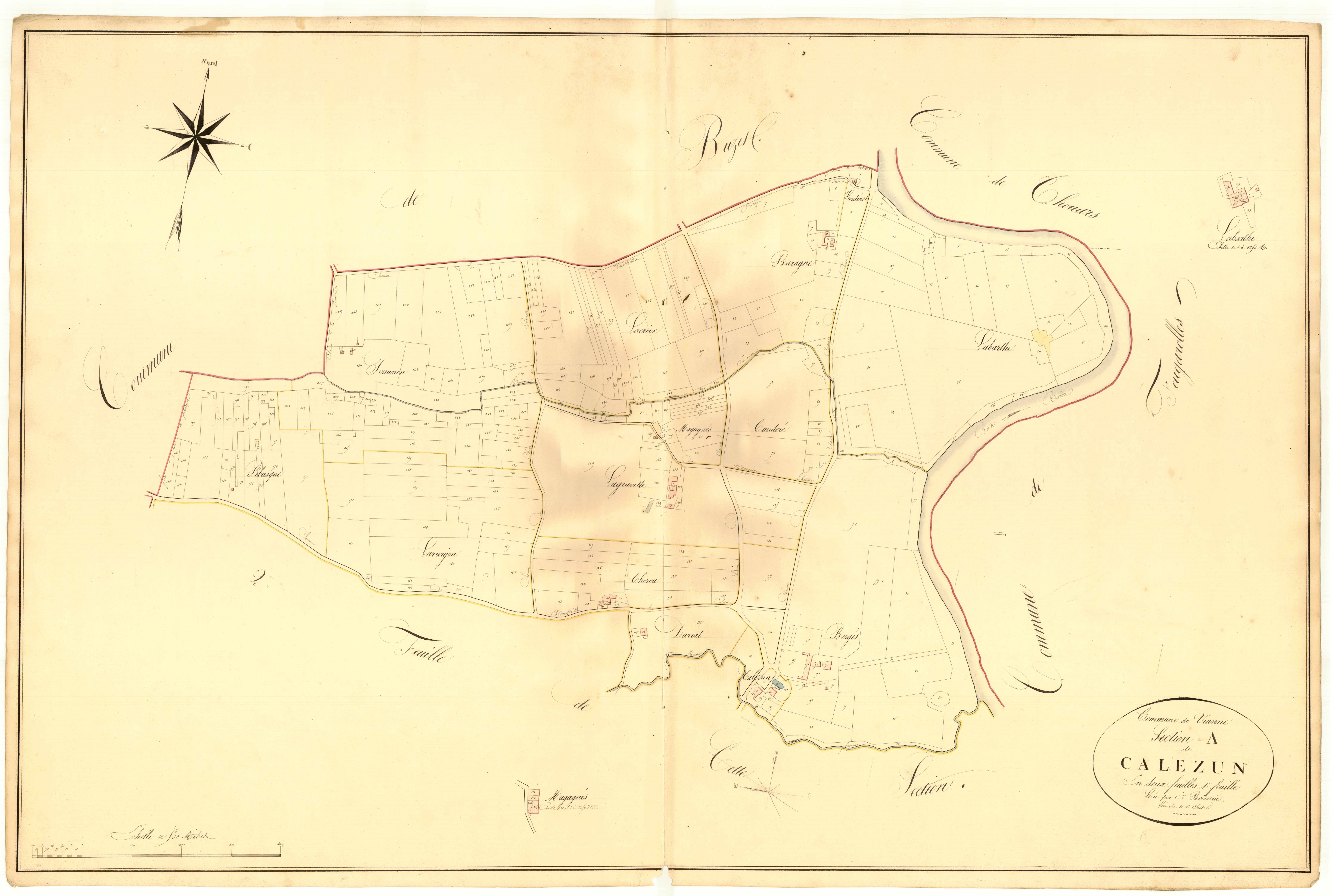 Plan napoléonien, atlas-A1 Calezun, Vianne