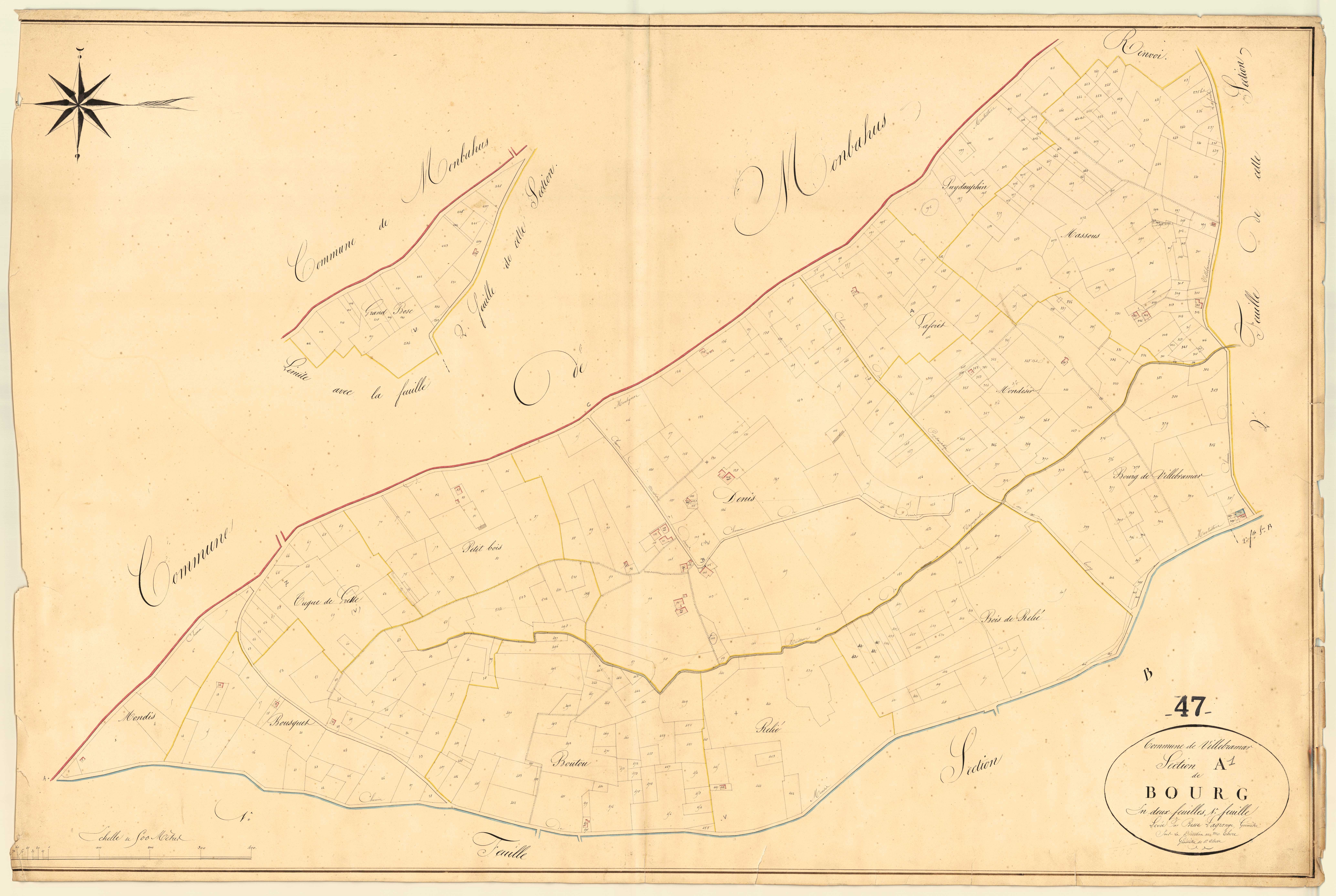 Plan napoléonien, atlas-A1 Bourg, Villebramar