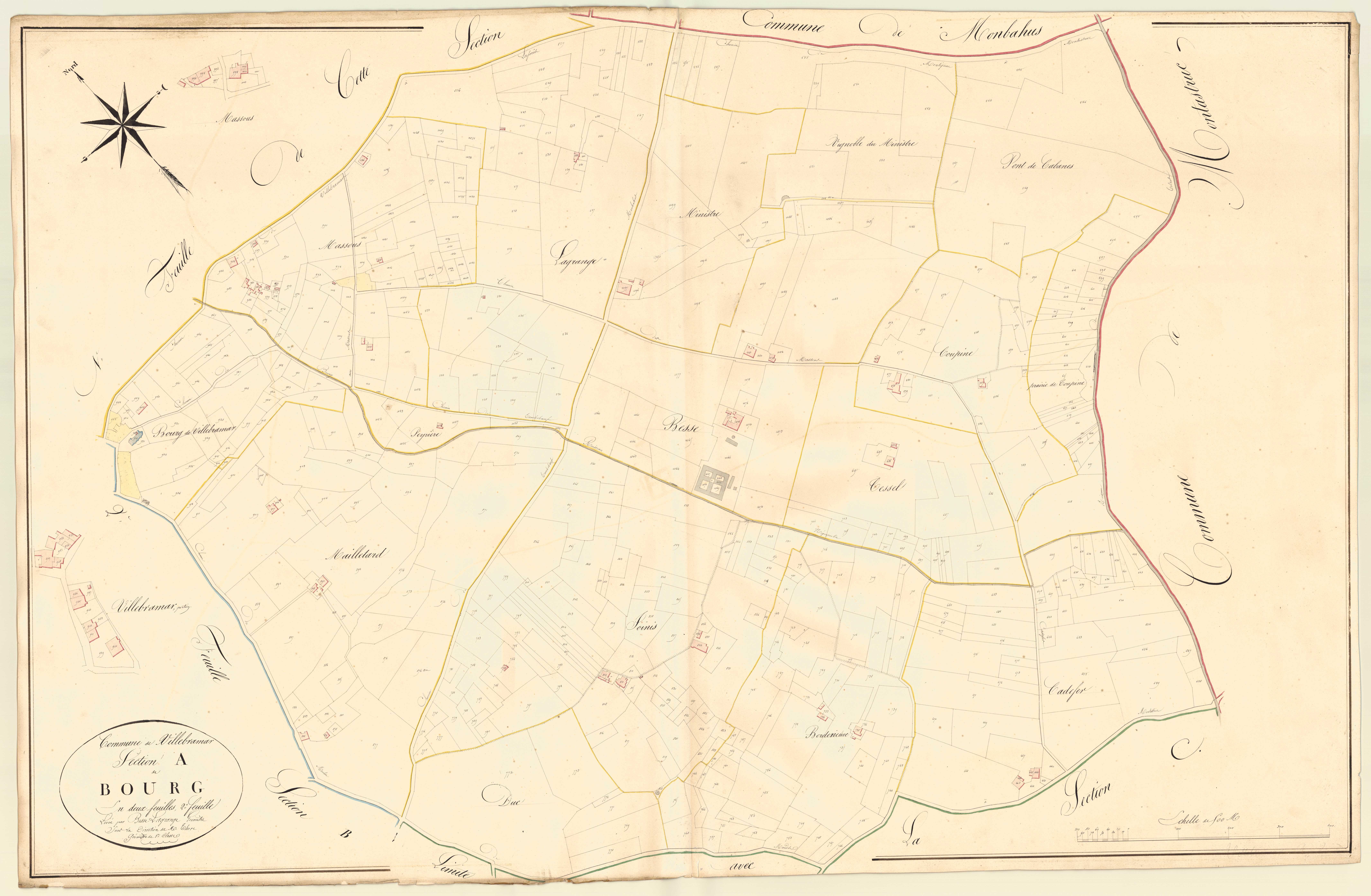 Plan napoléonien, atlas-A2 Bourg, Villebramar