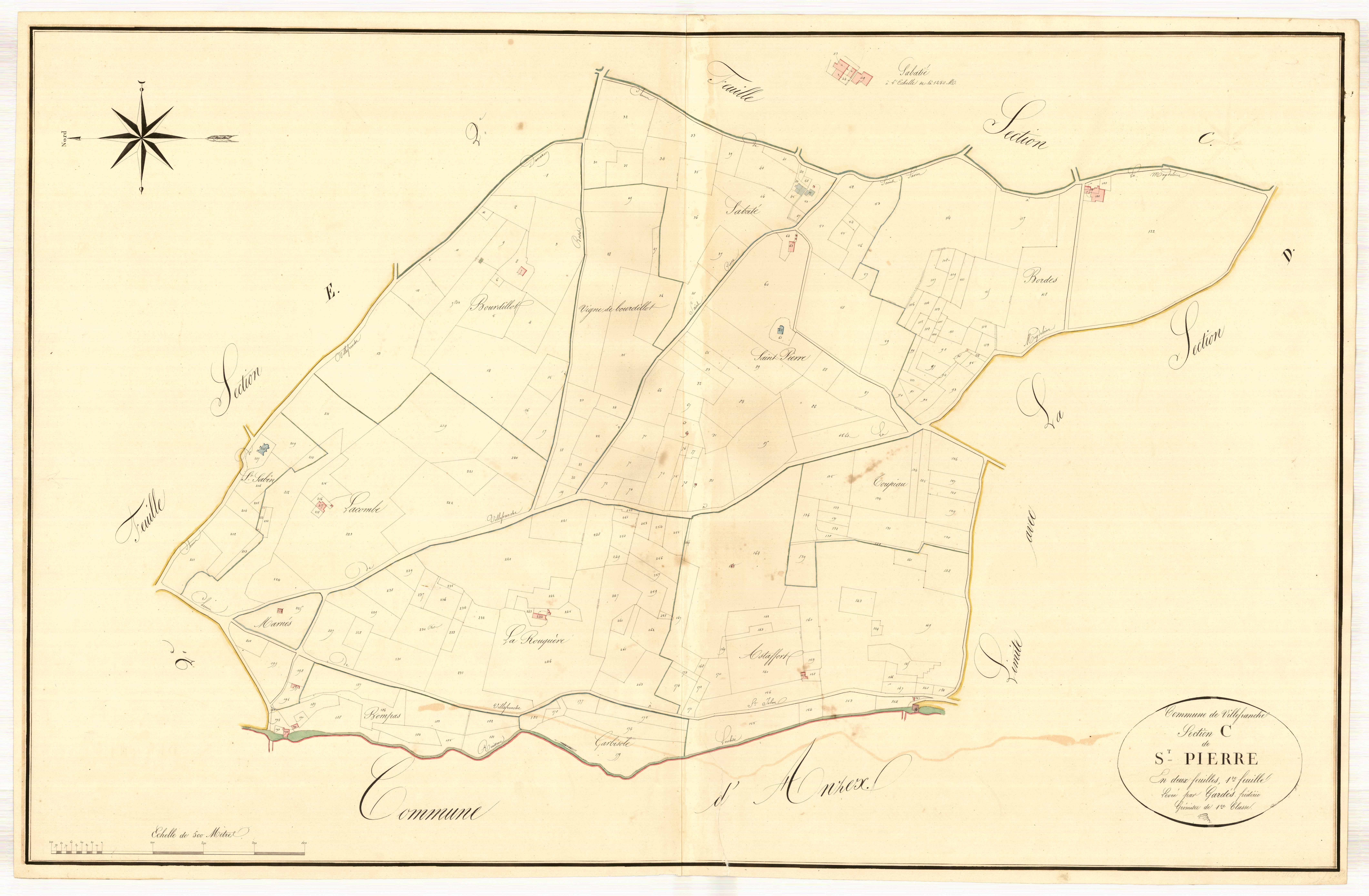 Plan napoléonien, atlas-C1 Saint-Pierre, Villefranche-du-Queyran