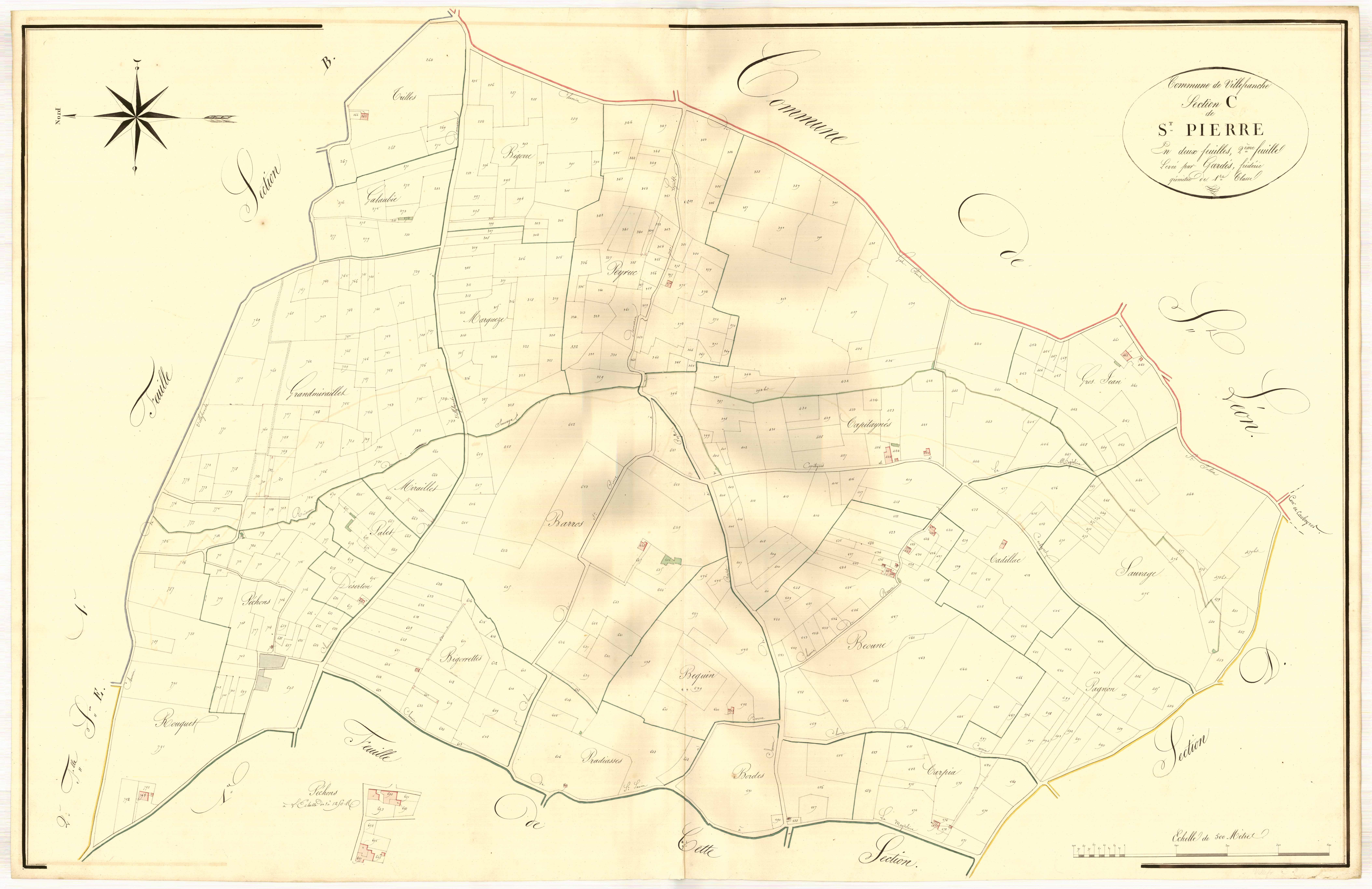 Plan napoléonien, atlas-C2 Saint-Pierre, Villefranche-du-Queyran