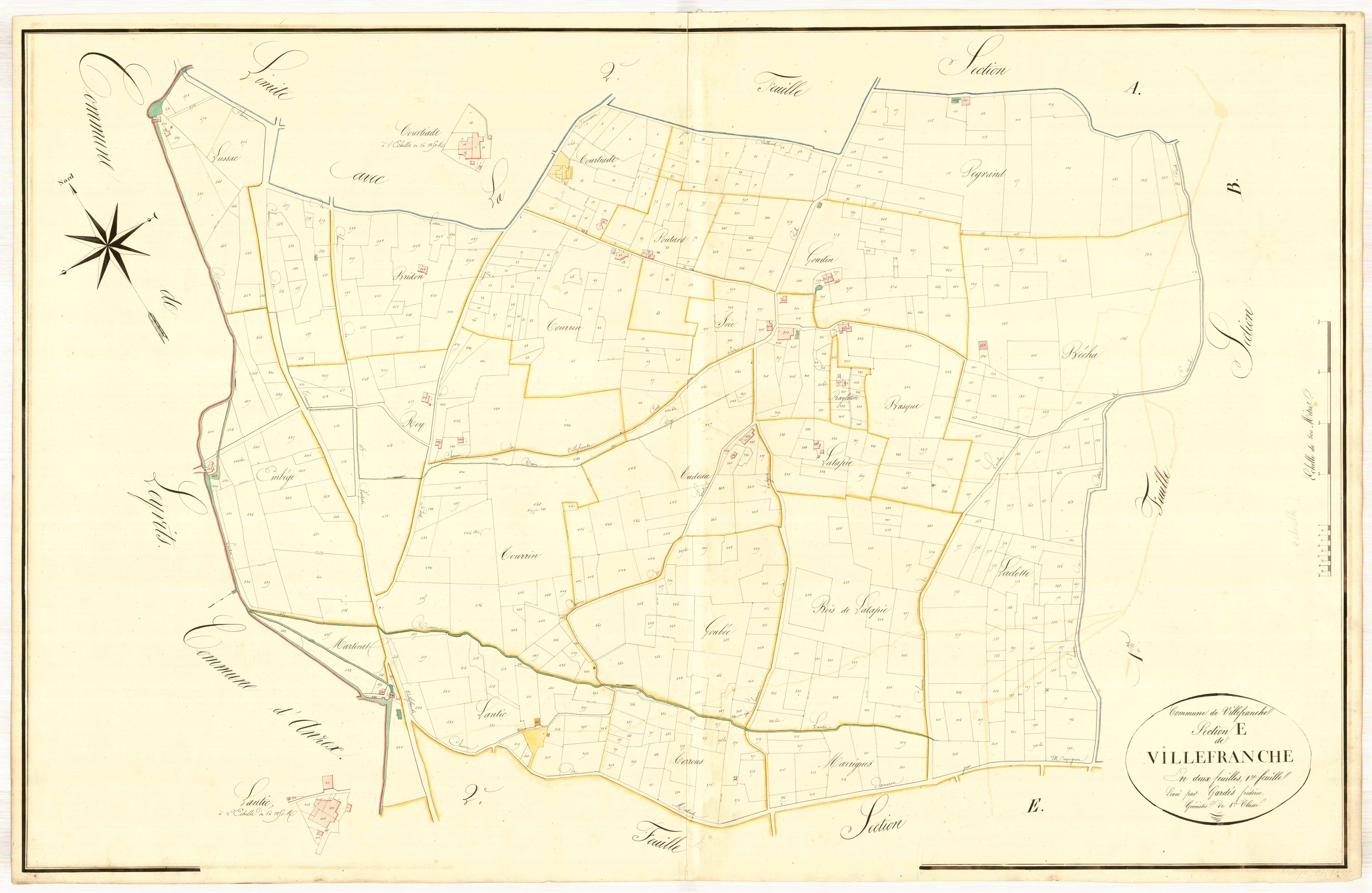 Plan napoléonien, atlas-E1 Villefranche, Villefranche-du-Queyran