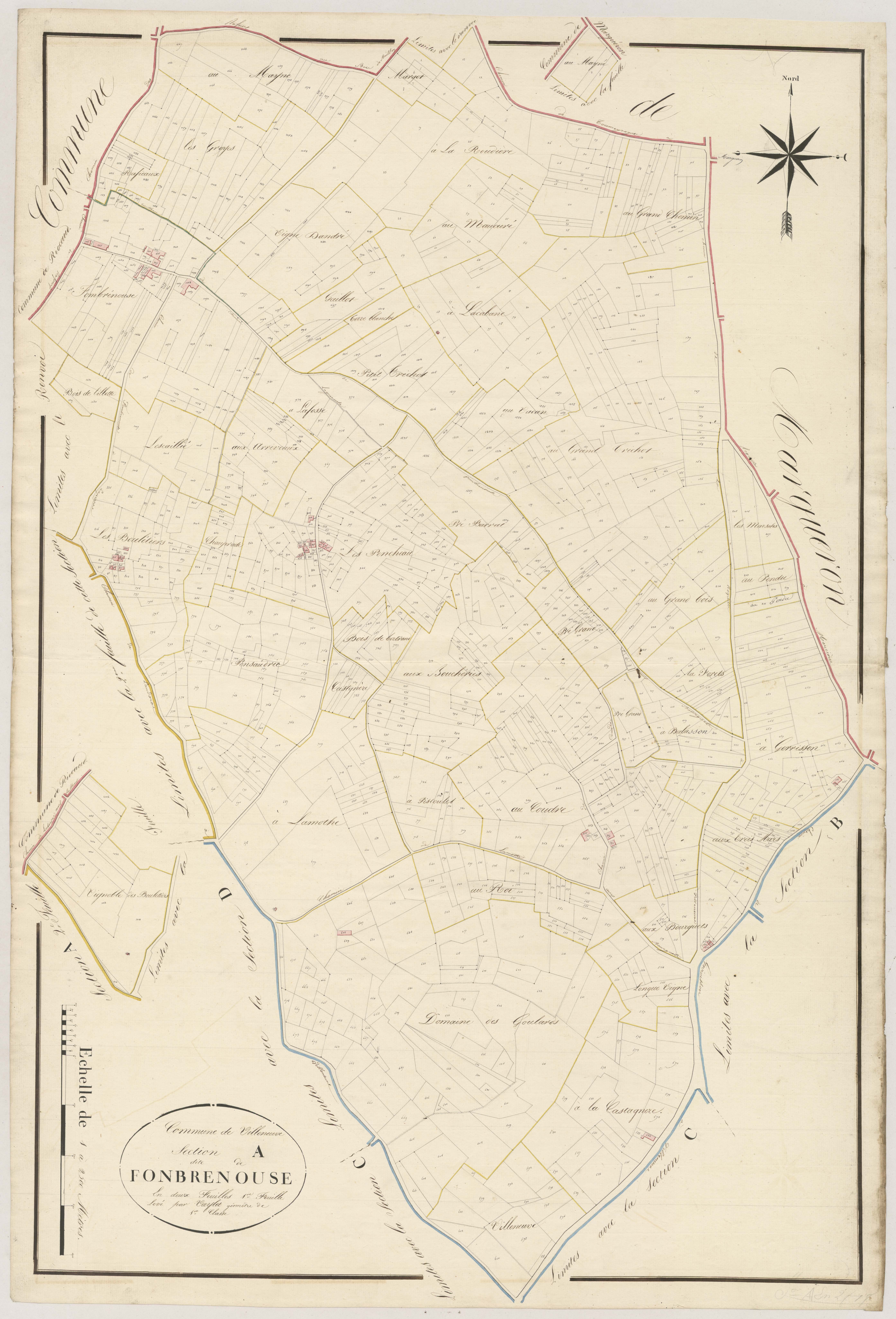 Plan napoléonien, atlas-A1 Fonbrenouse, Villeneuve-de-Duras