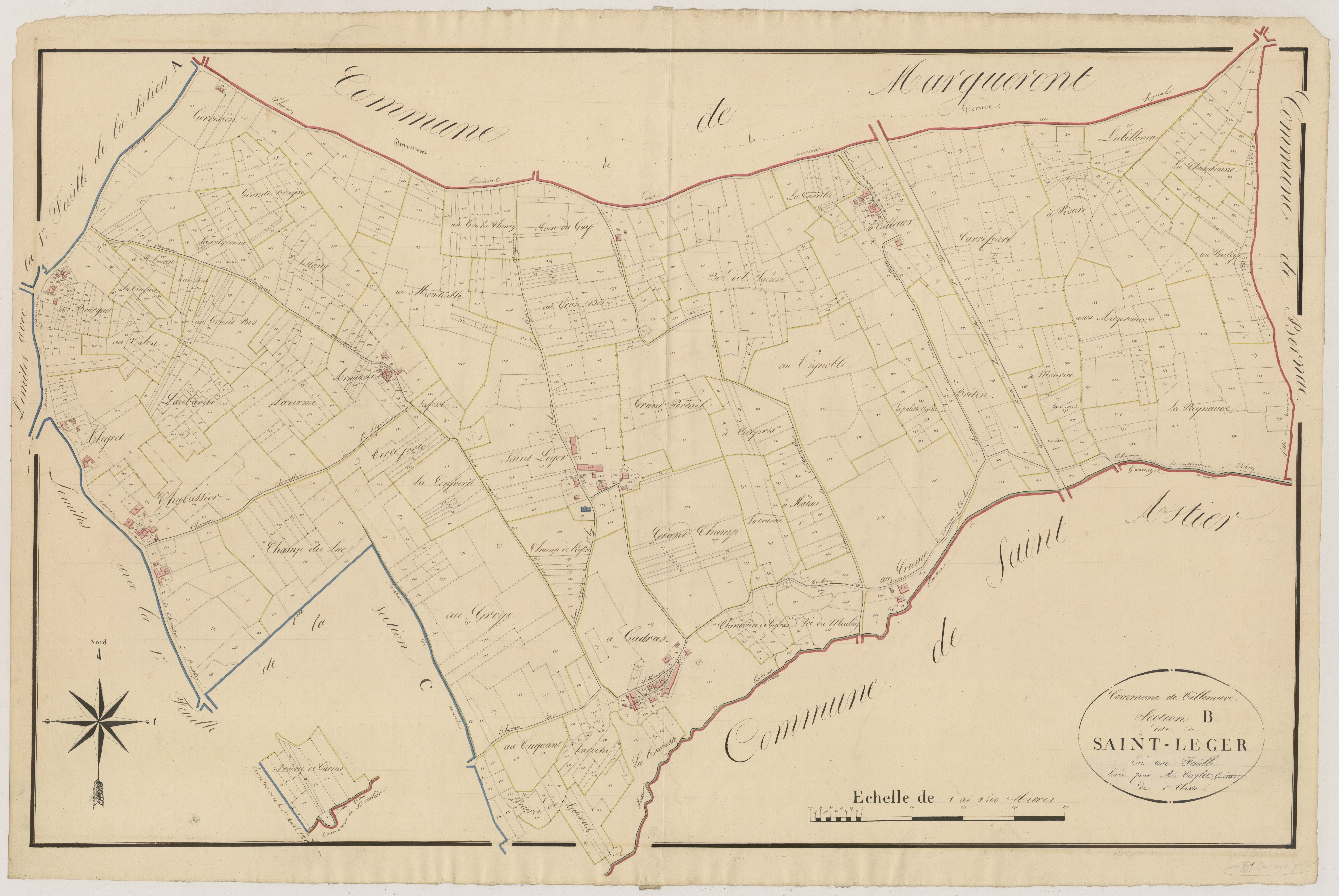 Plan napoléonien, atlas-B Saint-Léger, Villeneuve-de-Duras