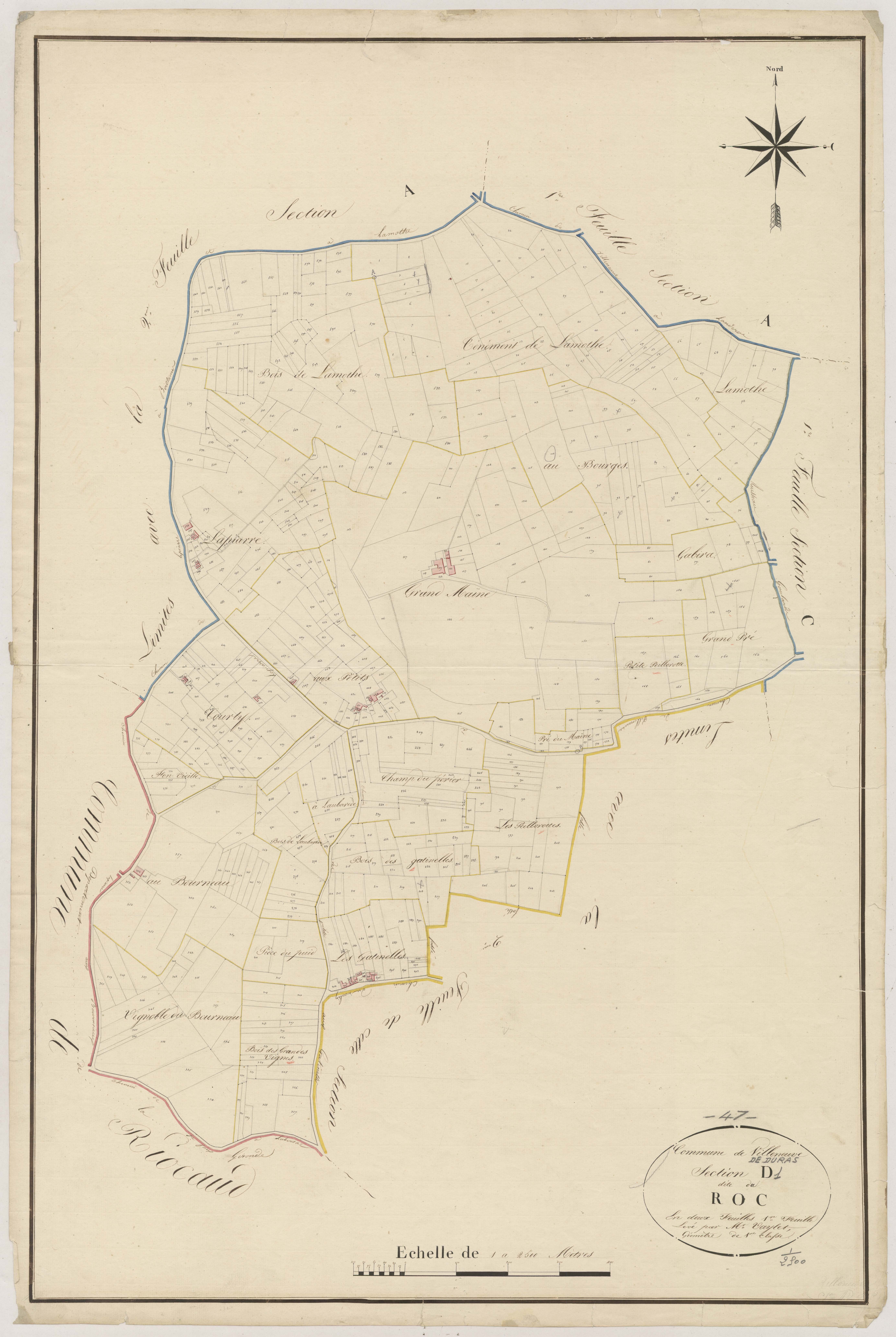 Plan napoléonien, atlas-D1 Le Roc, Villeneuve-de-Duras