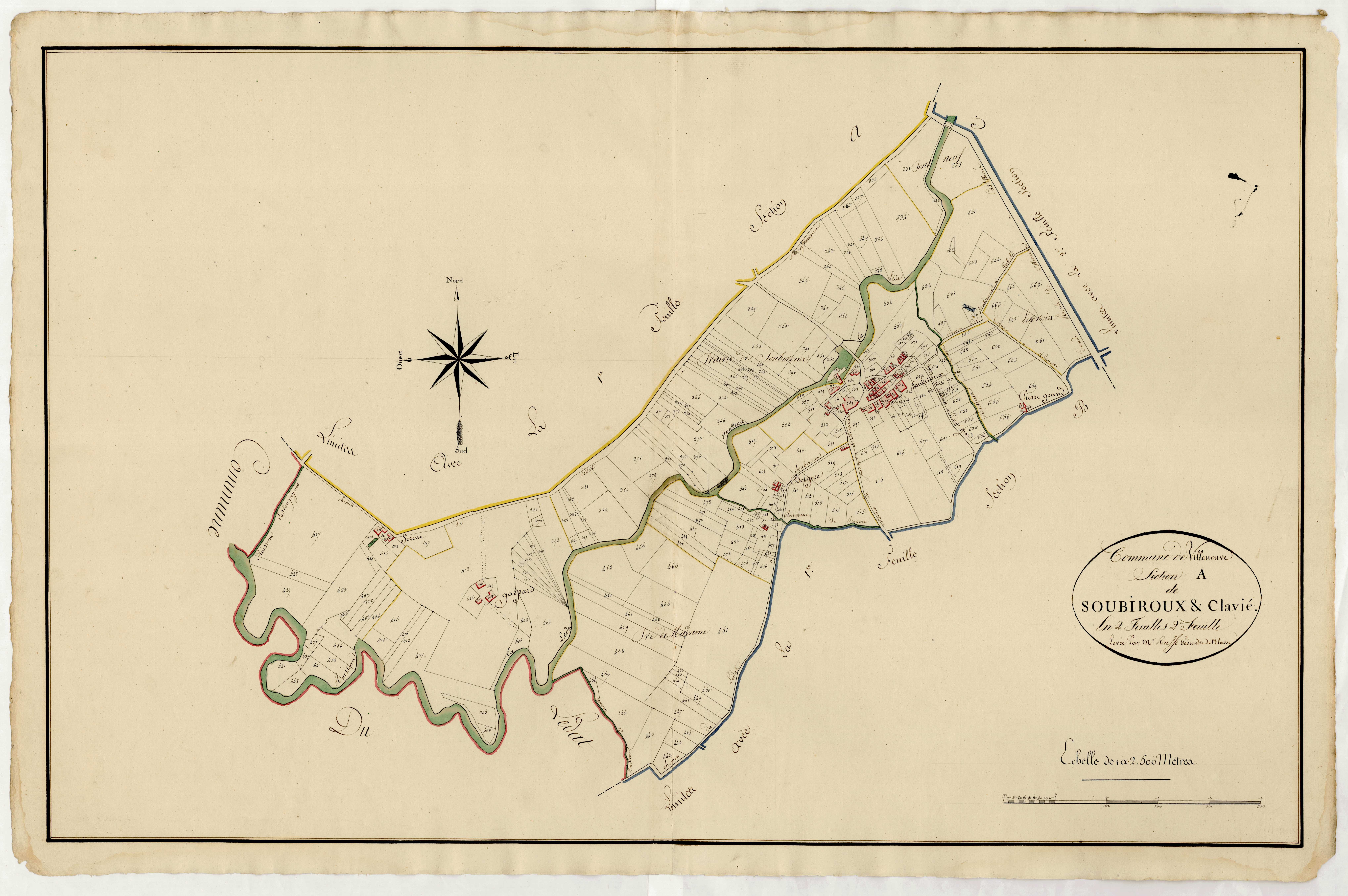 Plan primitif, atlas-A, 2ème feuille Soubirou et Clavié, Villeneuve-sur-Lot