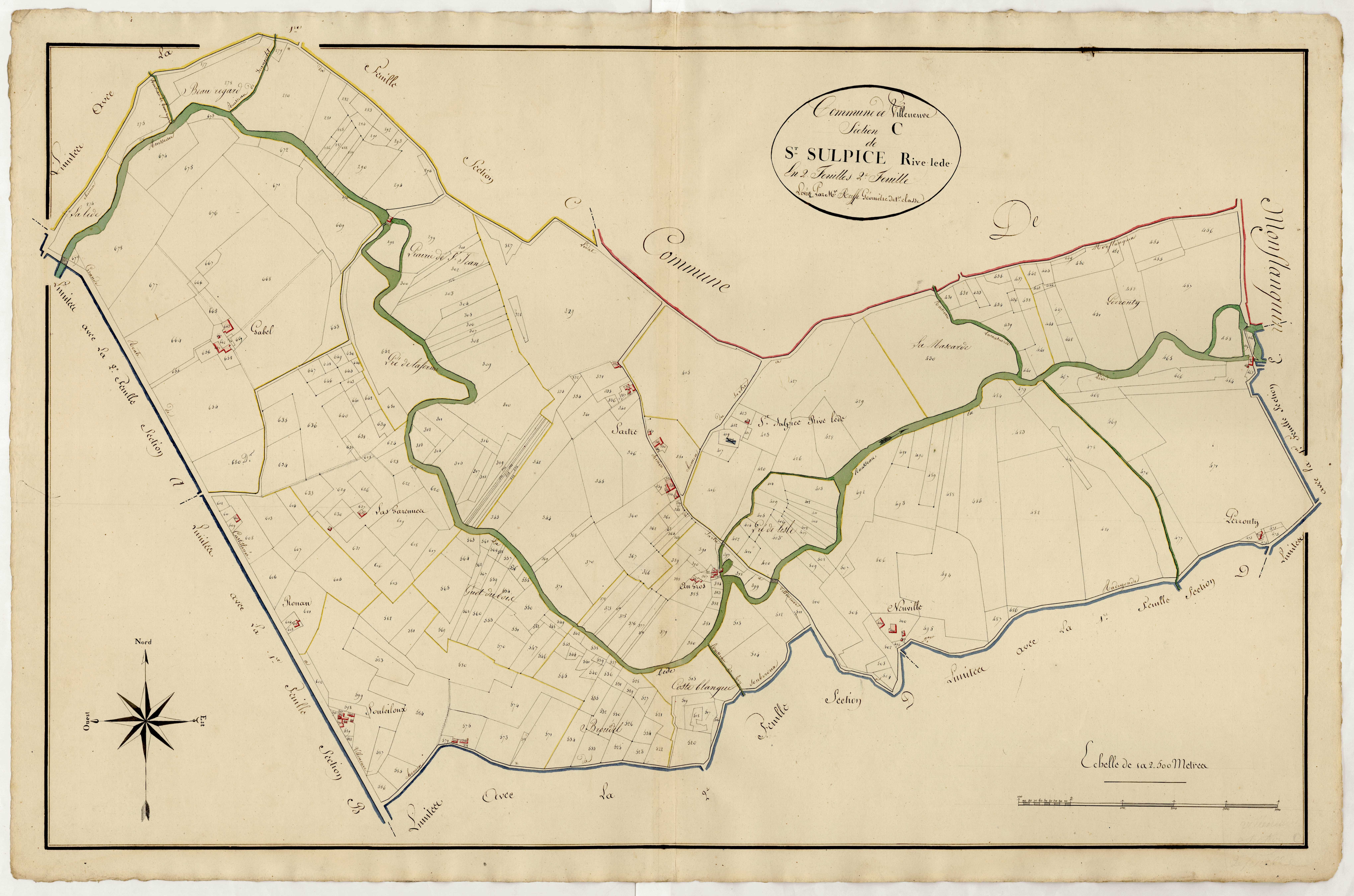 Plan primitif, atlas-C, 2ème feuille Saint-Sulpice Rive-Lède, Villeneuve-sur-Lot