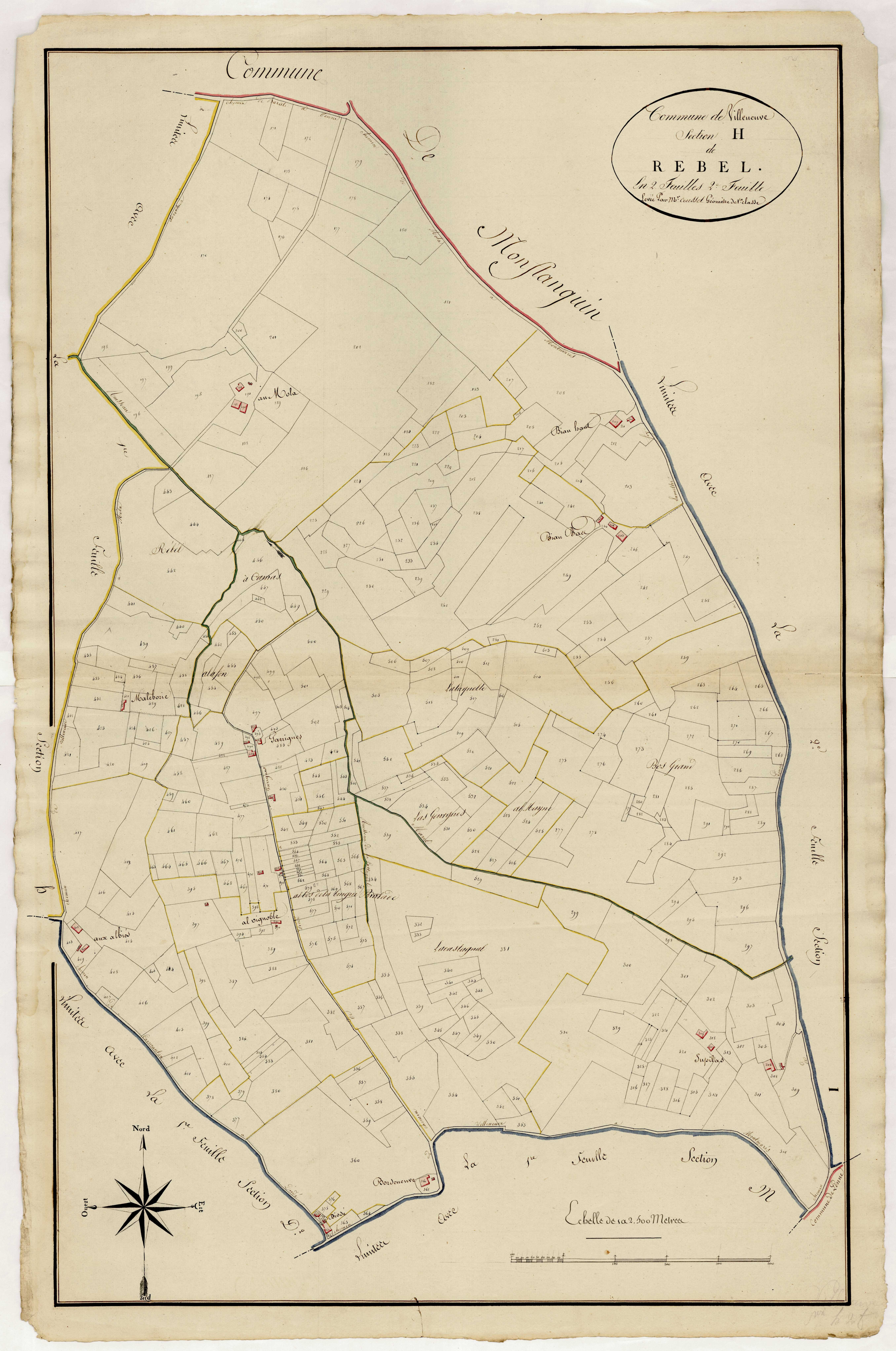 Plan primitif, atlas-H, 2ème feuille Rebel, Villeneuve-sur-Lot