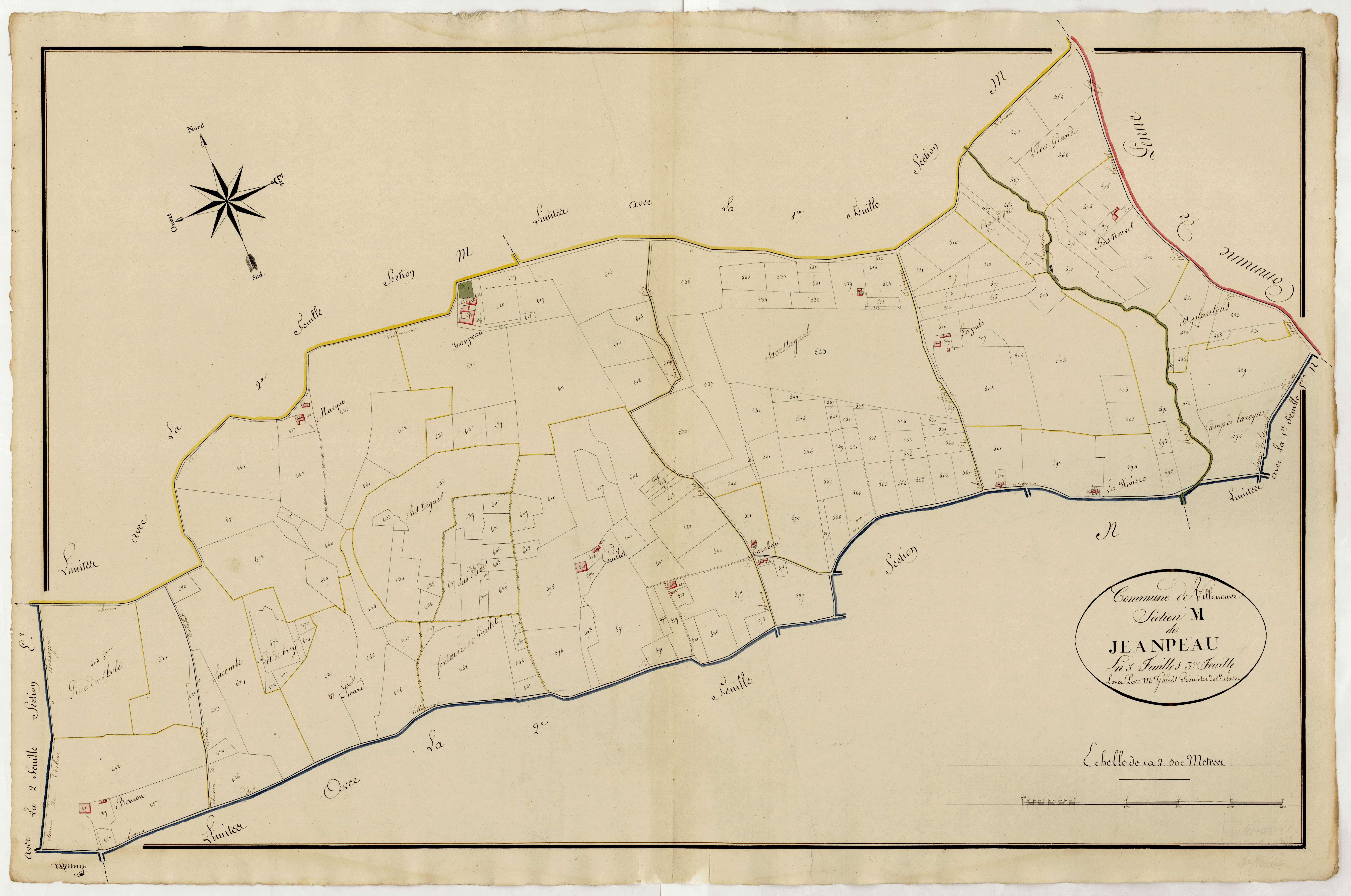 Plan primitif, atlas-M, 3ème feuille Jeanpeau, Villeneuve-sur-Lot