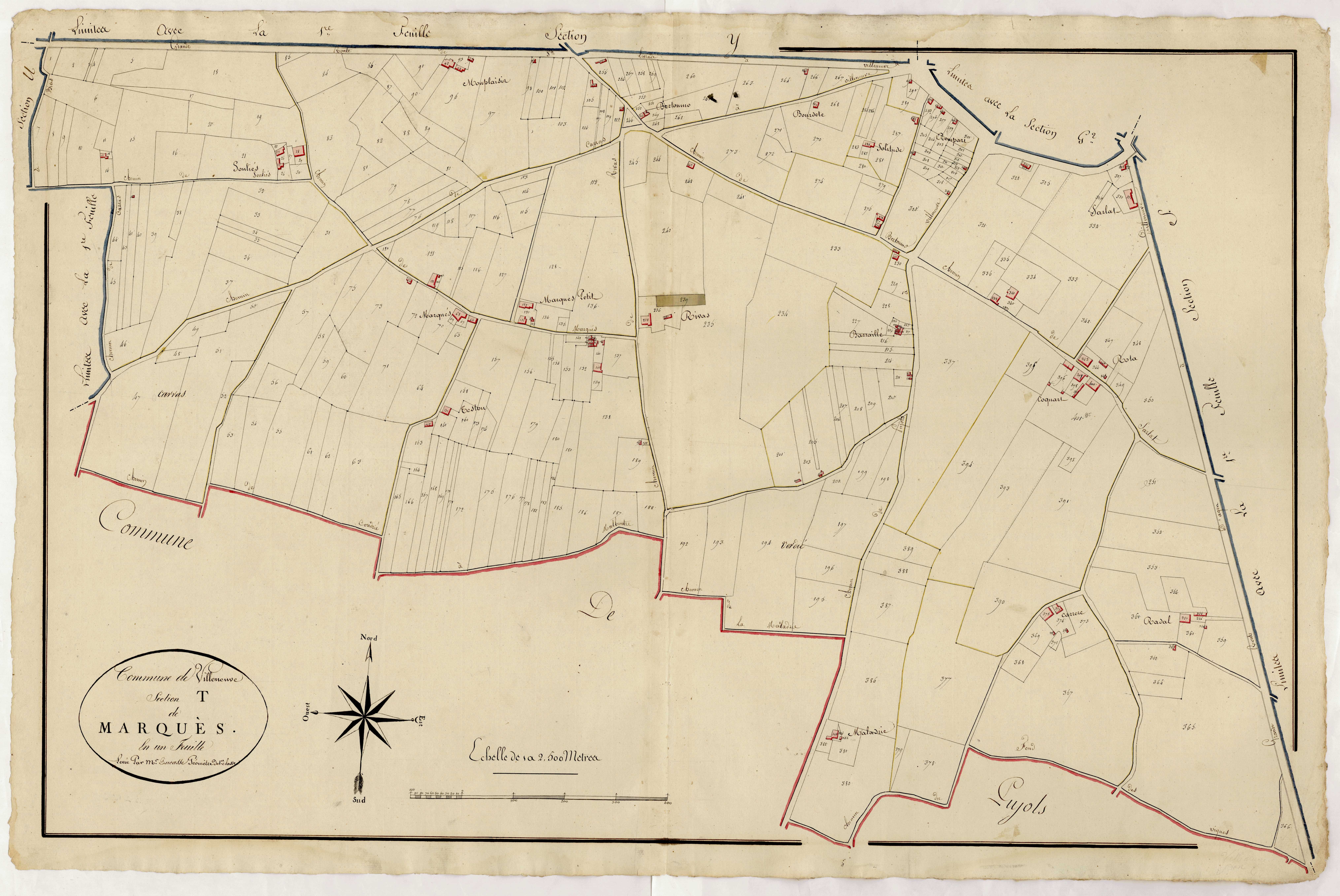 Plan primitif, atlas-T Marquès, Villeneuve-sur-Lot