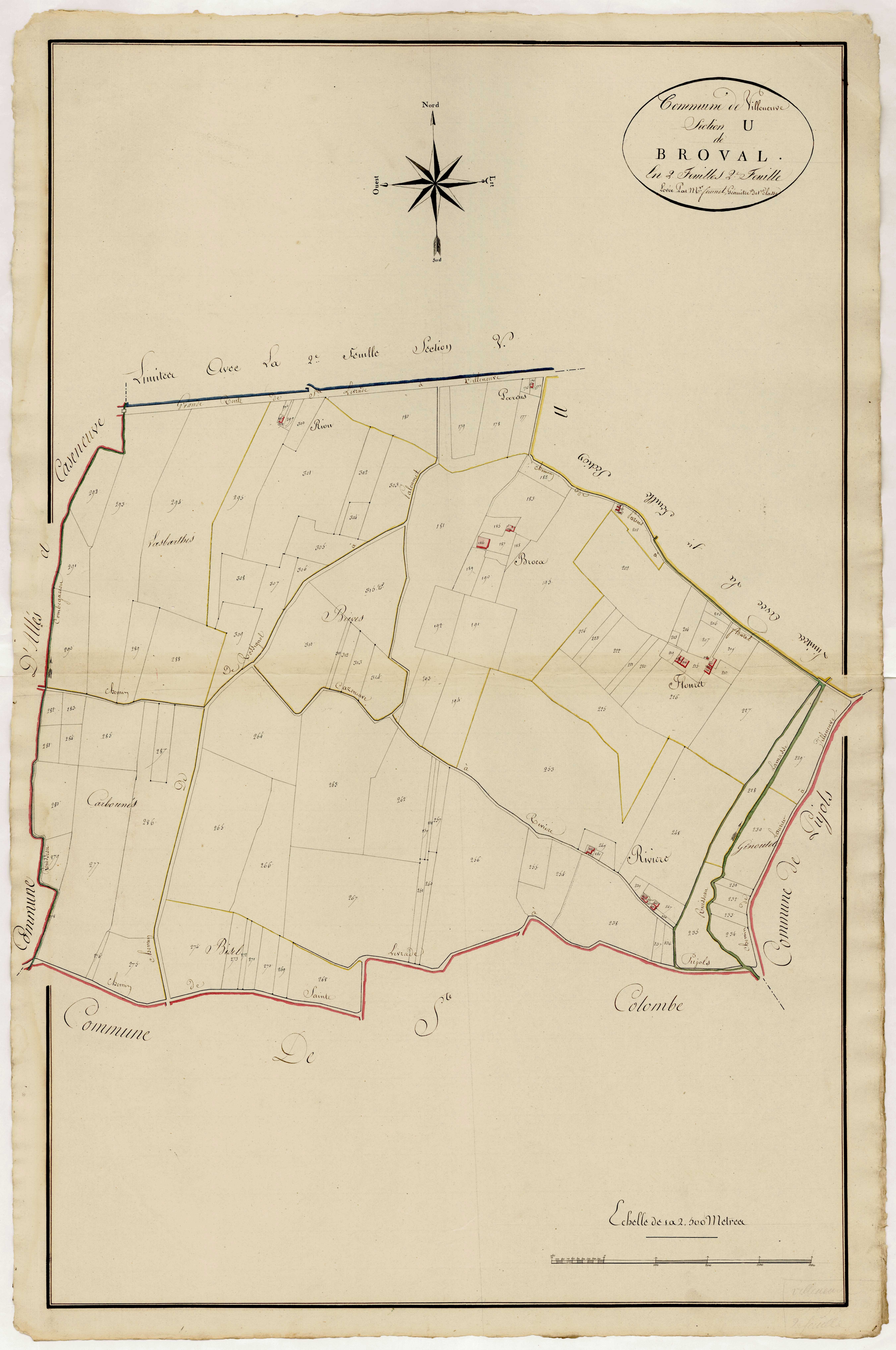 Plan primitif, atlas-U, 2ème feuille Broval, Villeneuve-sur-Lot