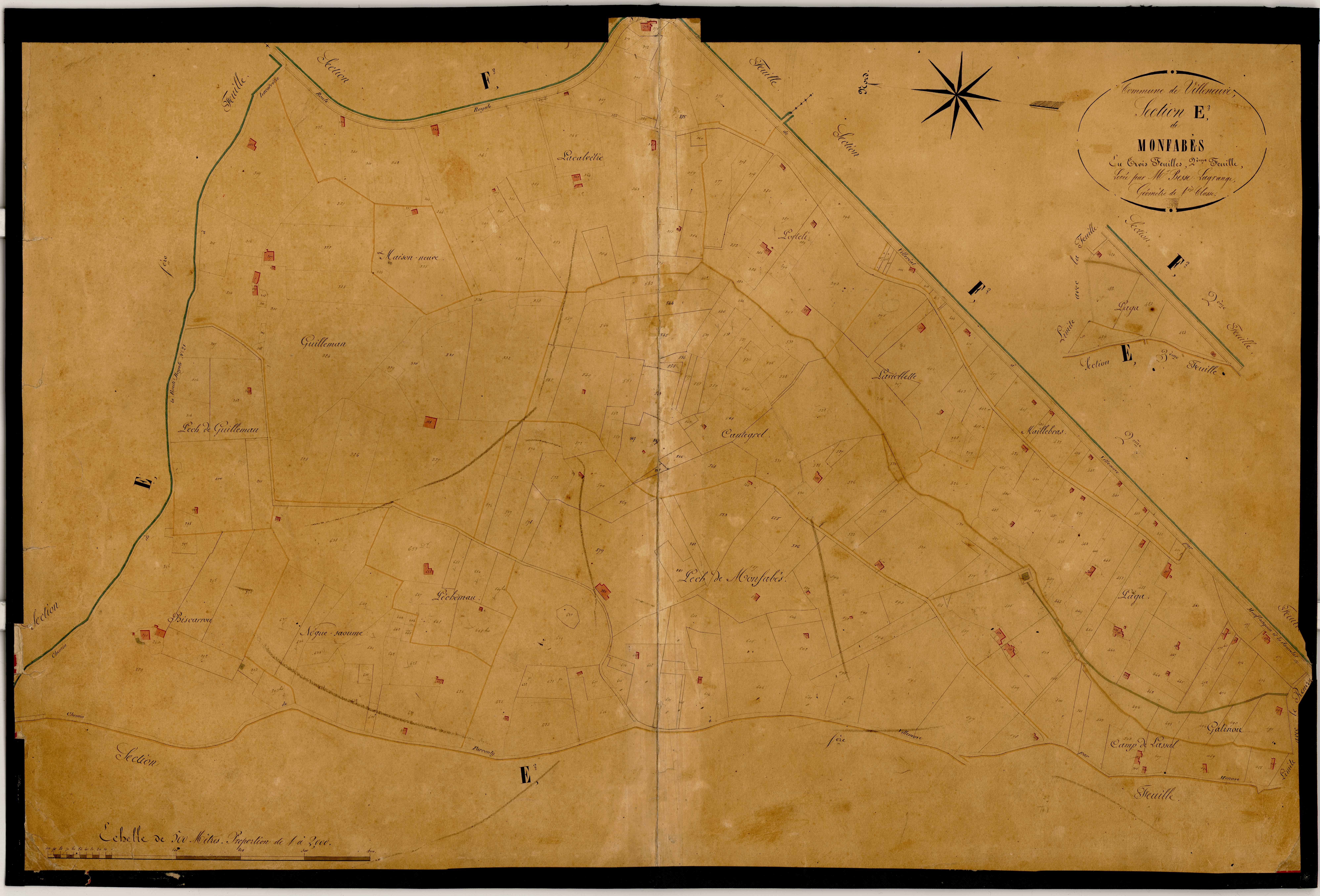 Plan napoléonien-E2 Monfabès, Villeneuve-sur-Lot